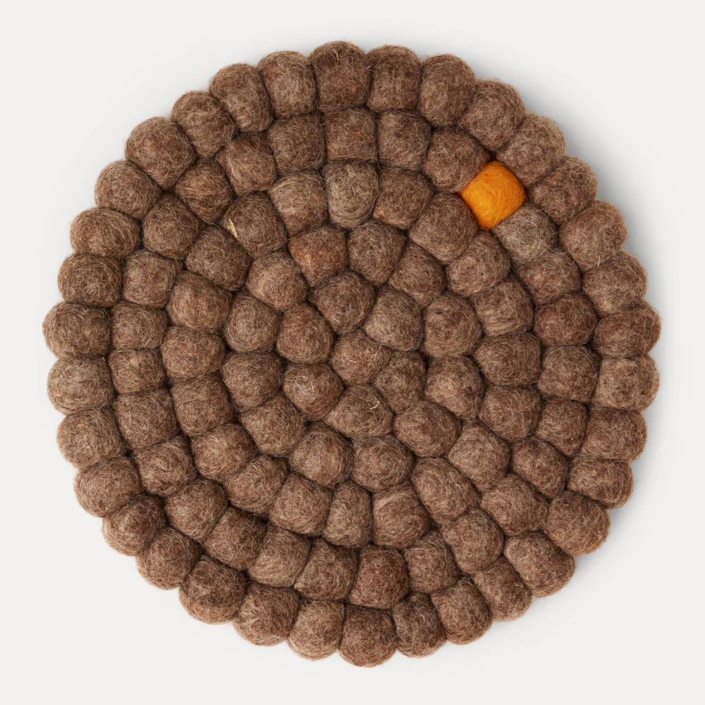 UND Wooldot Coaster Jord/honning