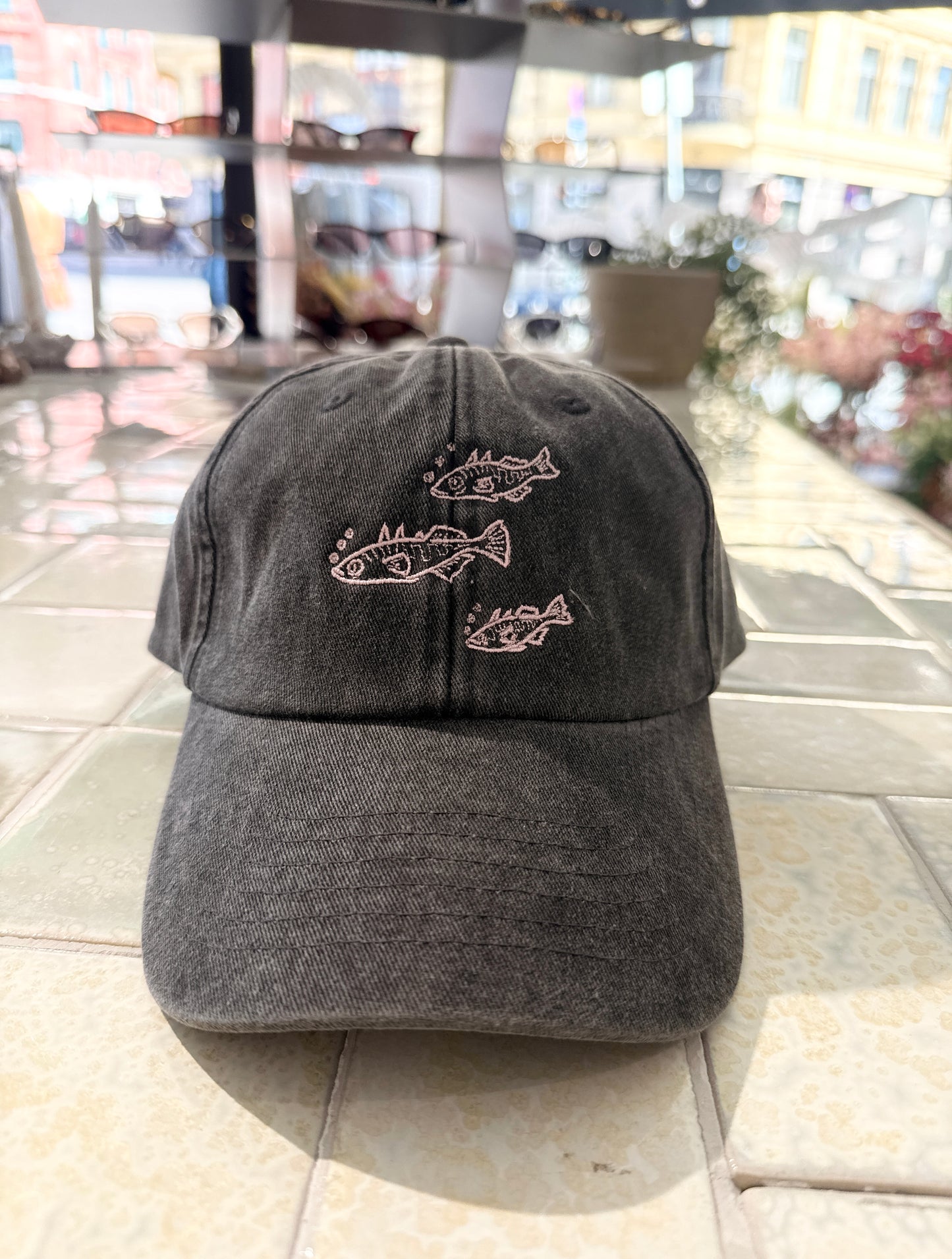 ILAG Fish Black Washed Caps
