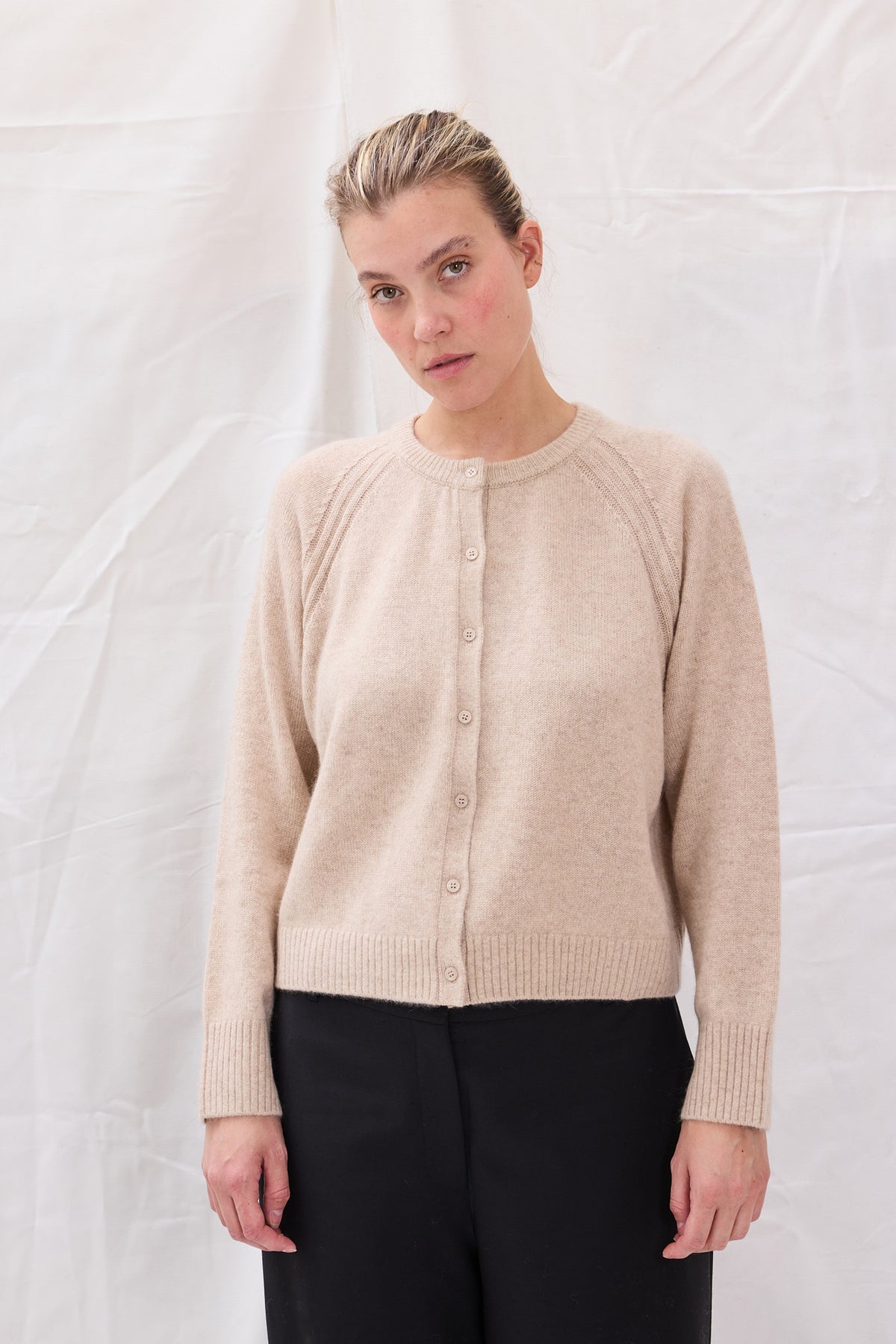 Cardigan Cashmere Lt Beige Re-