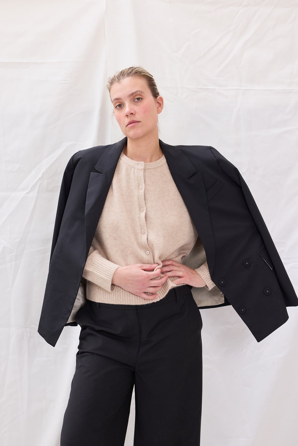 Cardigan Cashmere Lt Beige Re-