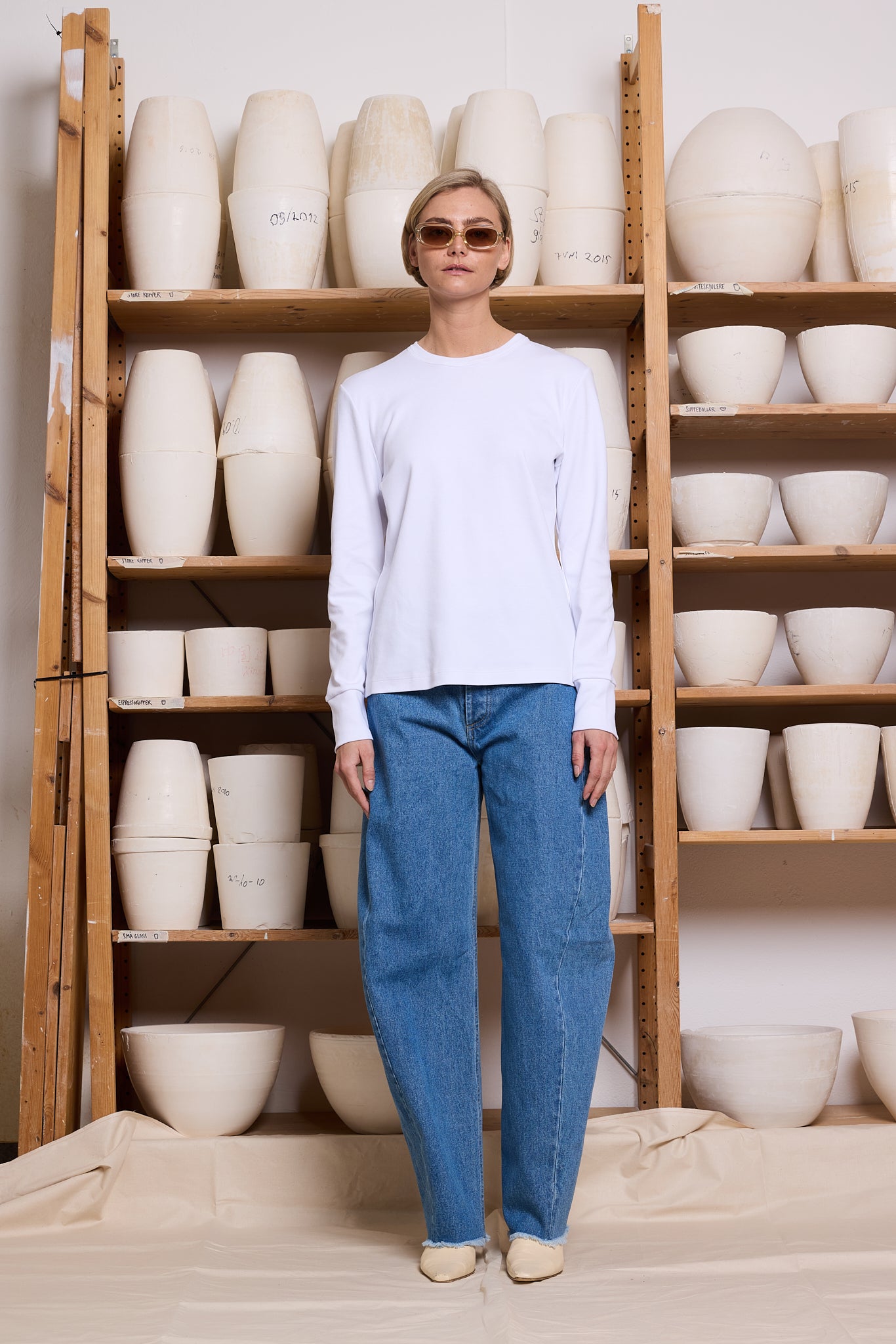 Top Long Sleeve White Re-
