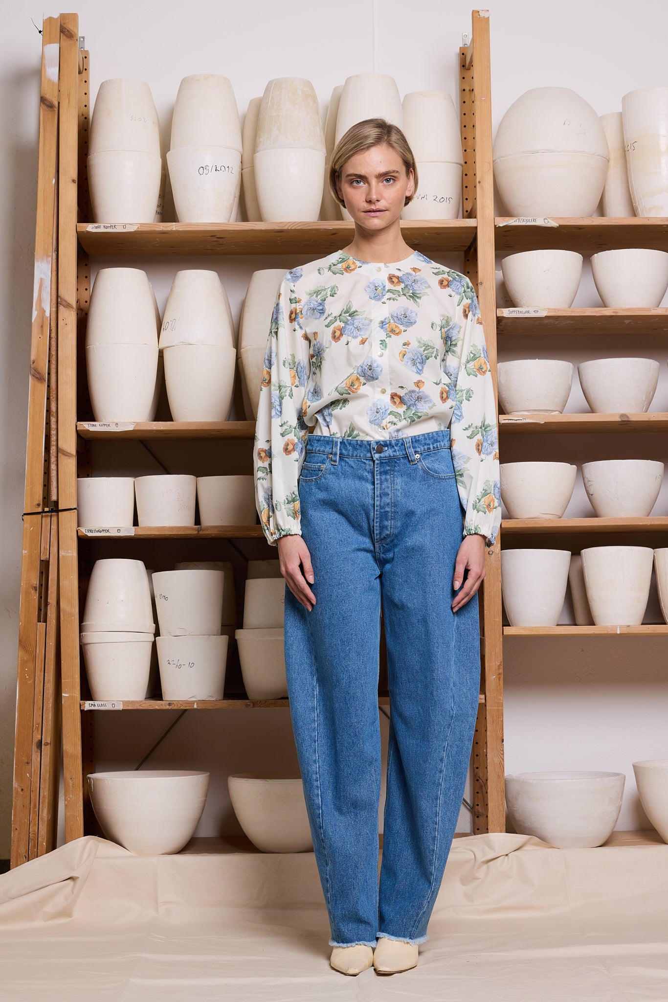 Bluse Vinter Liberty Lysblå Peon