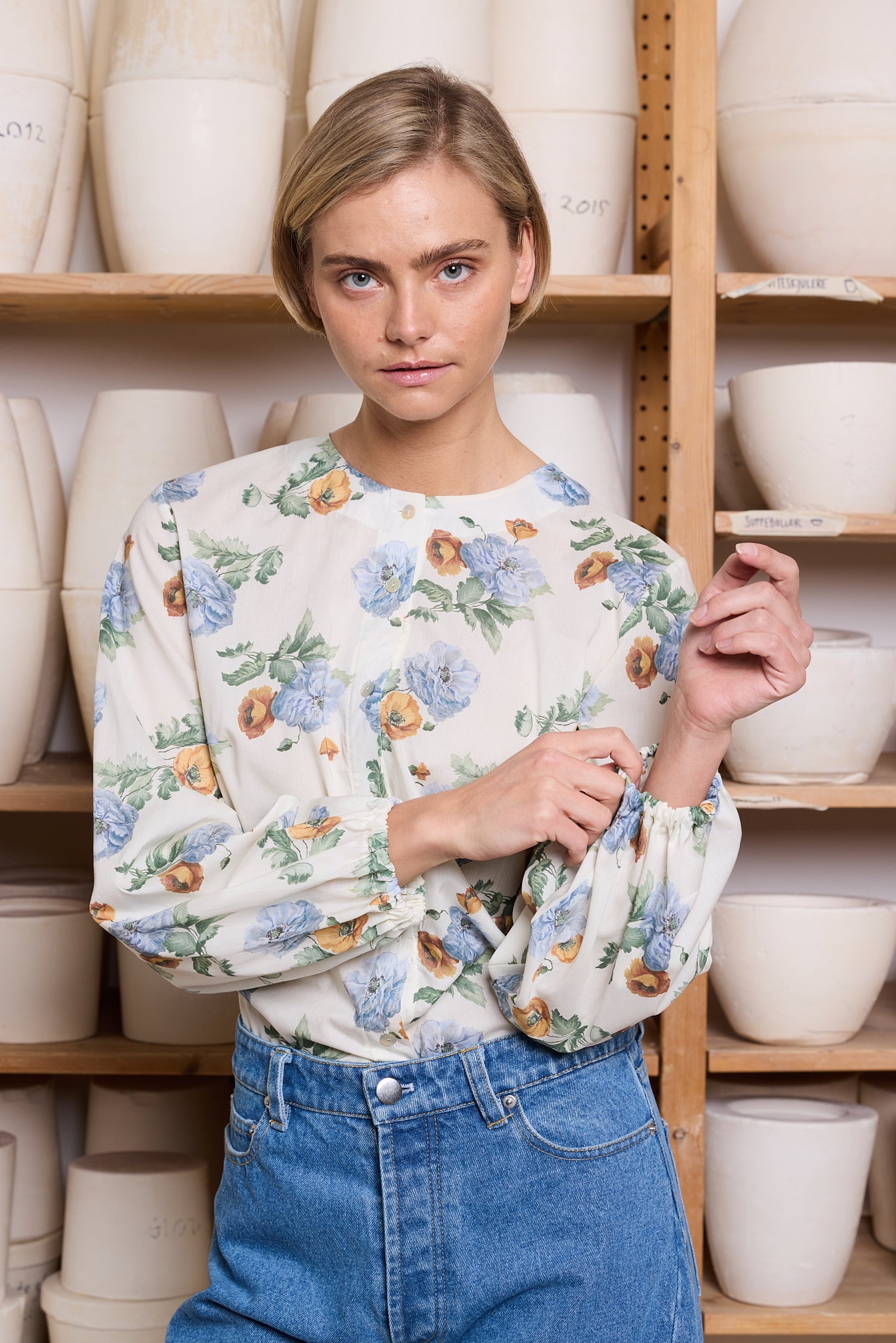 Bluse Vinter Liberty Lysblå Peon