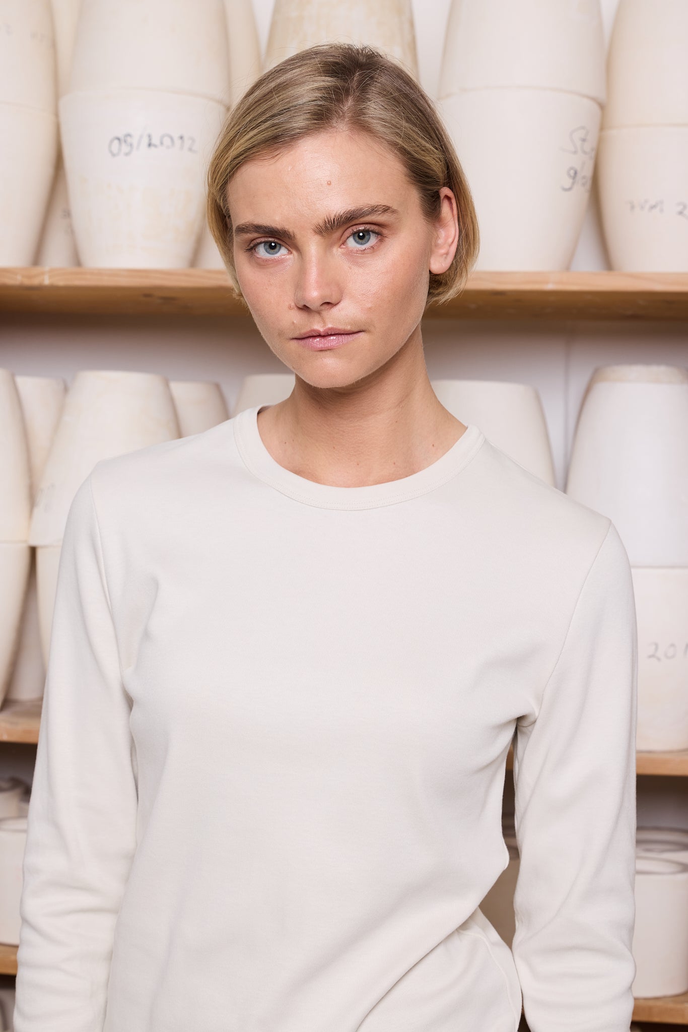 Top Long Sleeve Ecru Re-