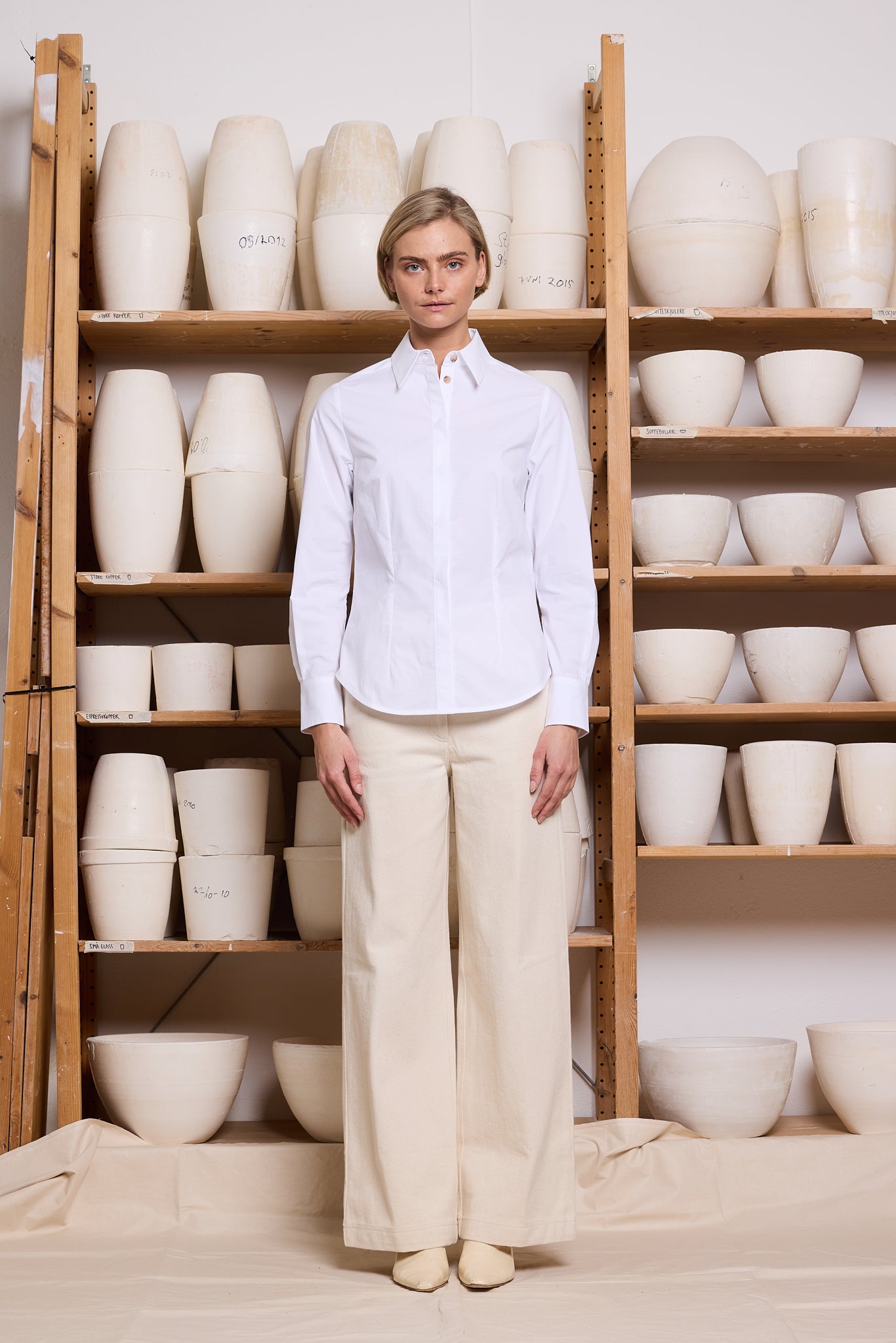 Shirt Slim Cotton White Re-