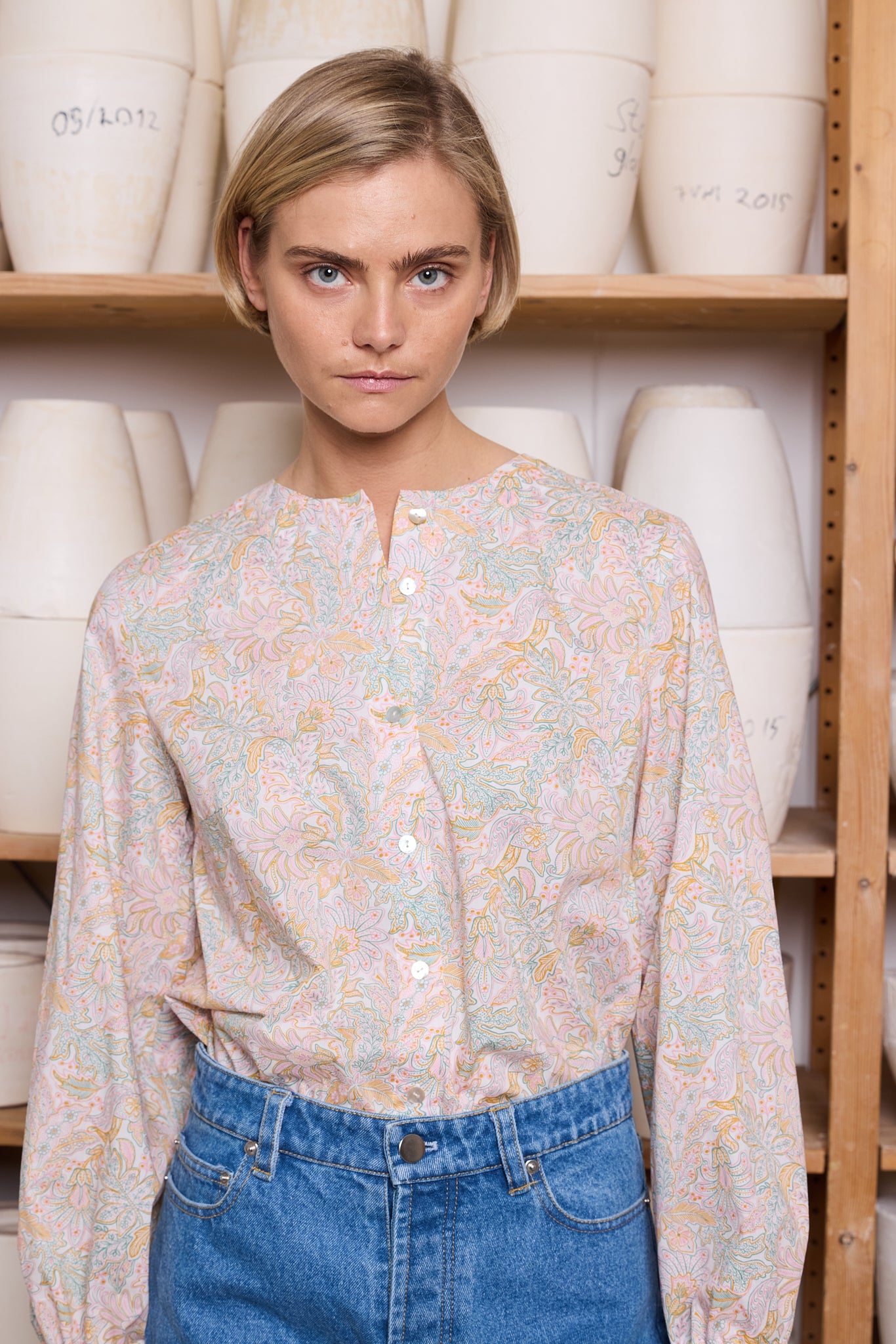 Bluse Vinter Liberty Krem Pastell