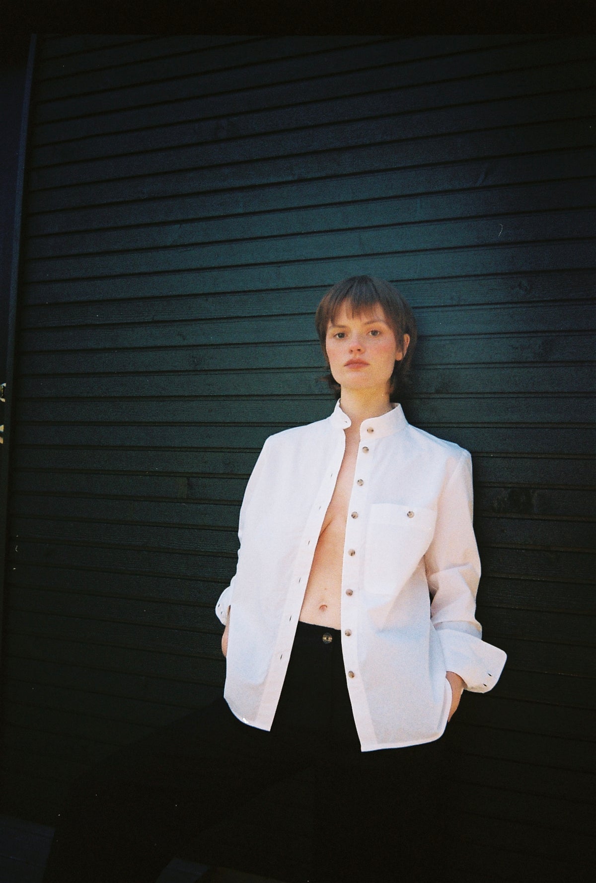 Shirt Straight Cotton White Re-