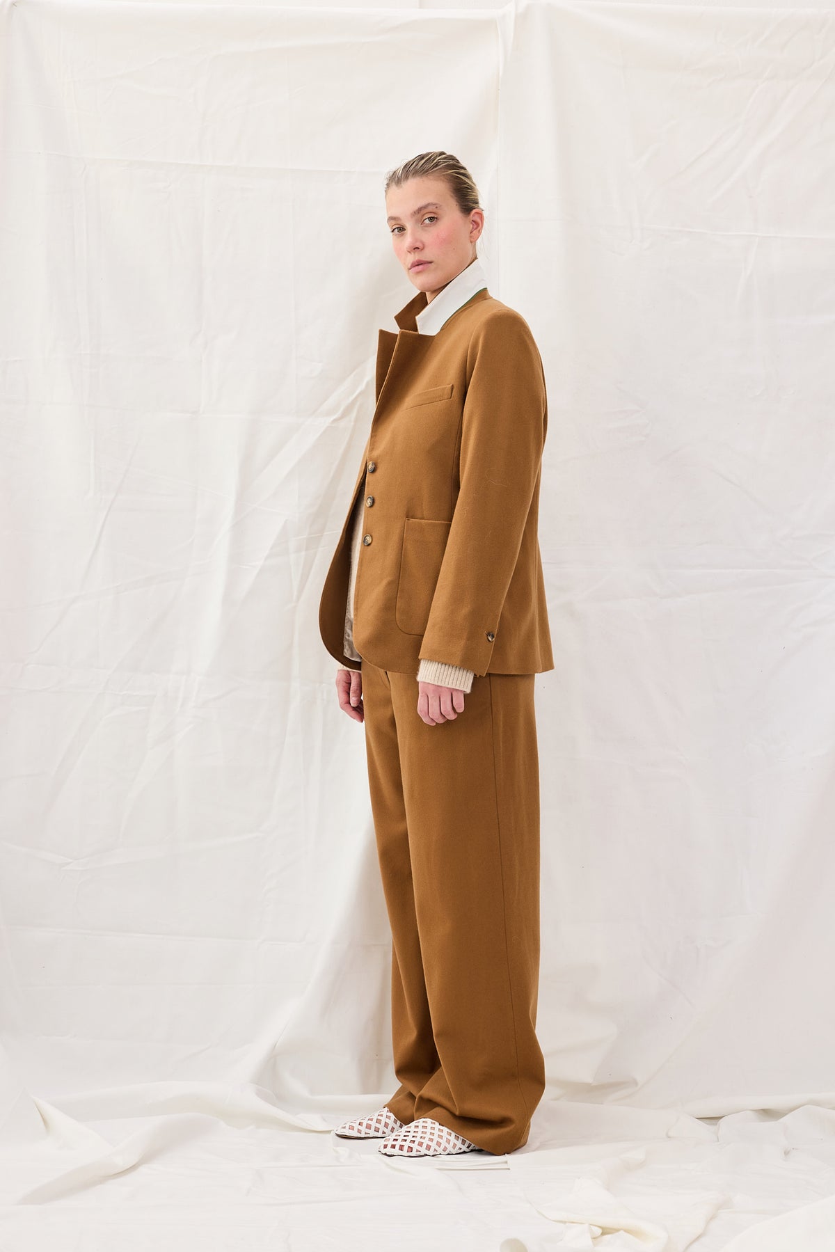 Pant Wide 2 Wool Camel Re-