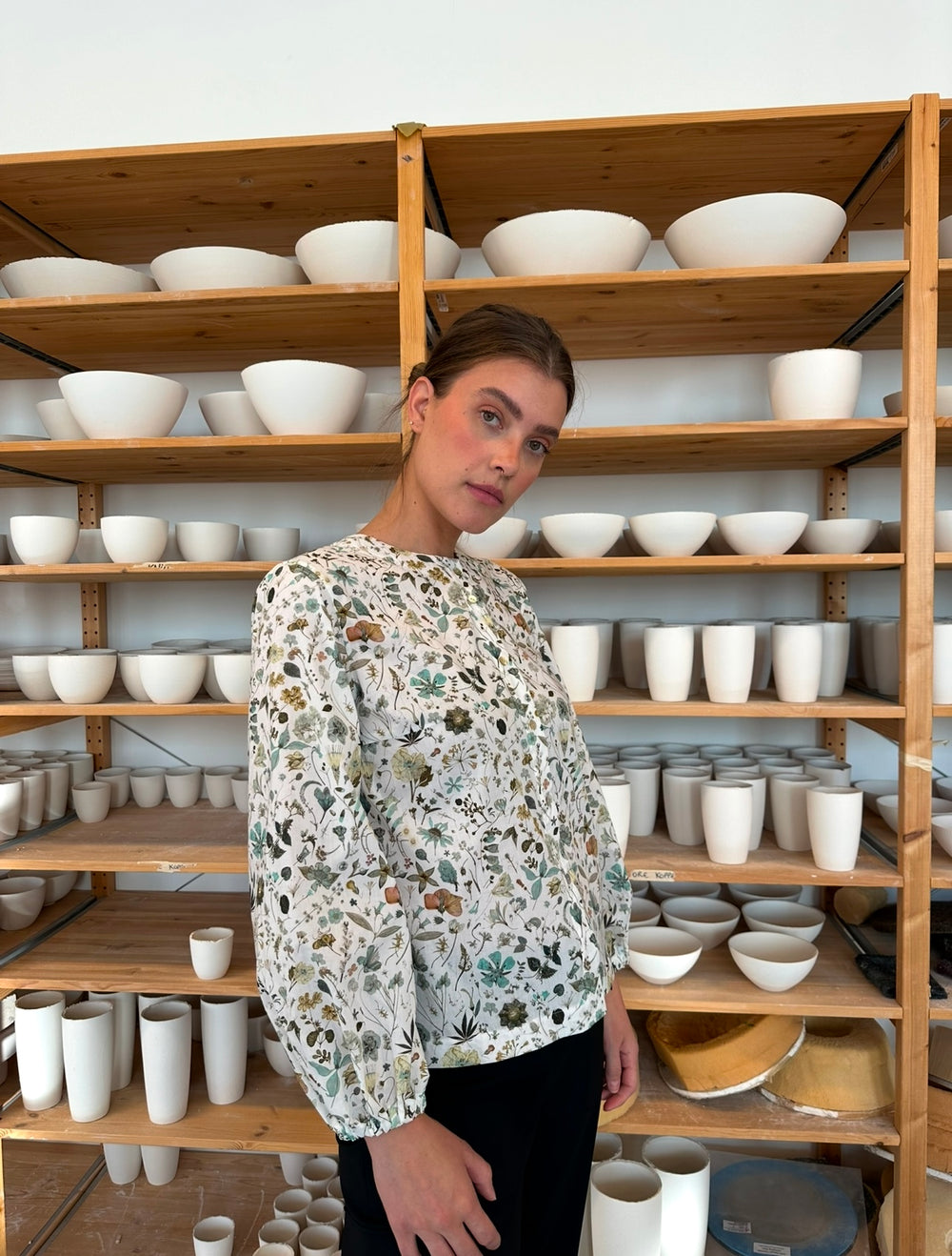Aurora - Bluse i Liberty stoff
