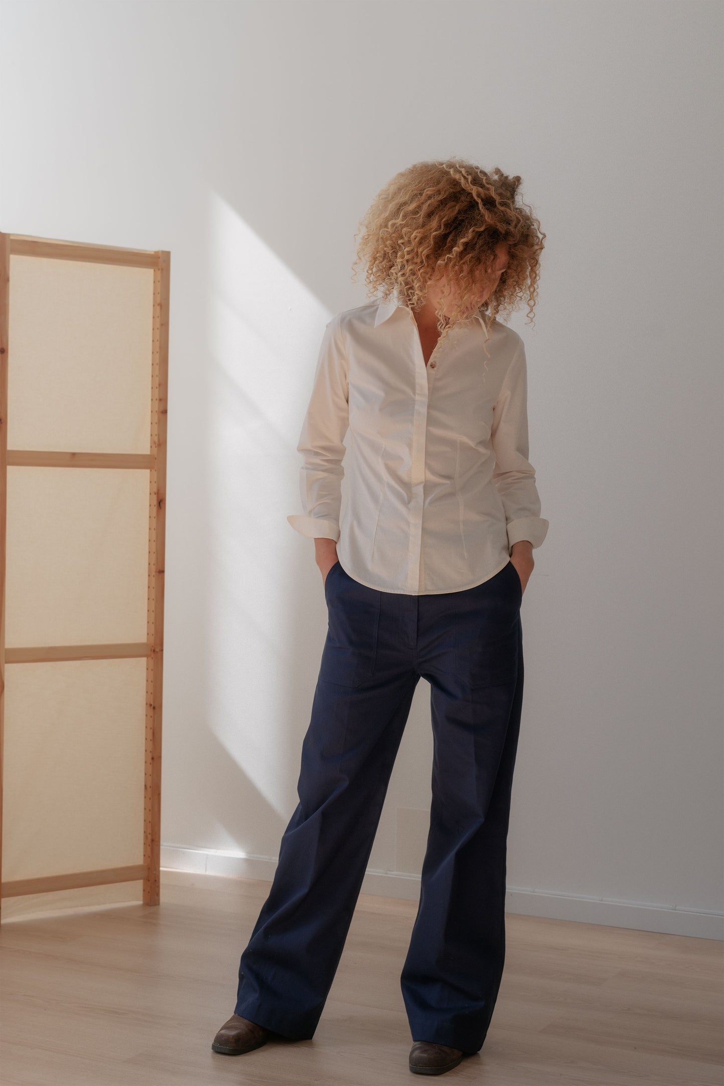 Shirt Slim Cotton Off-White Re-