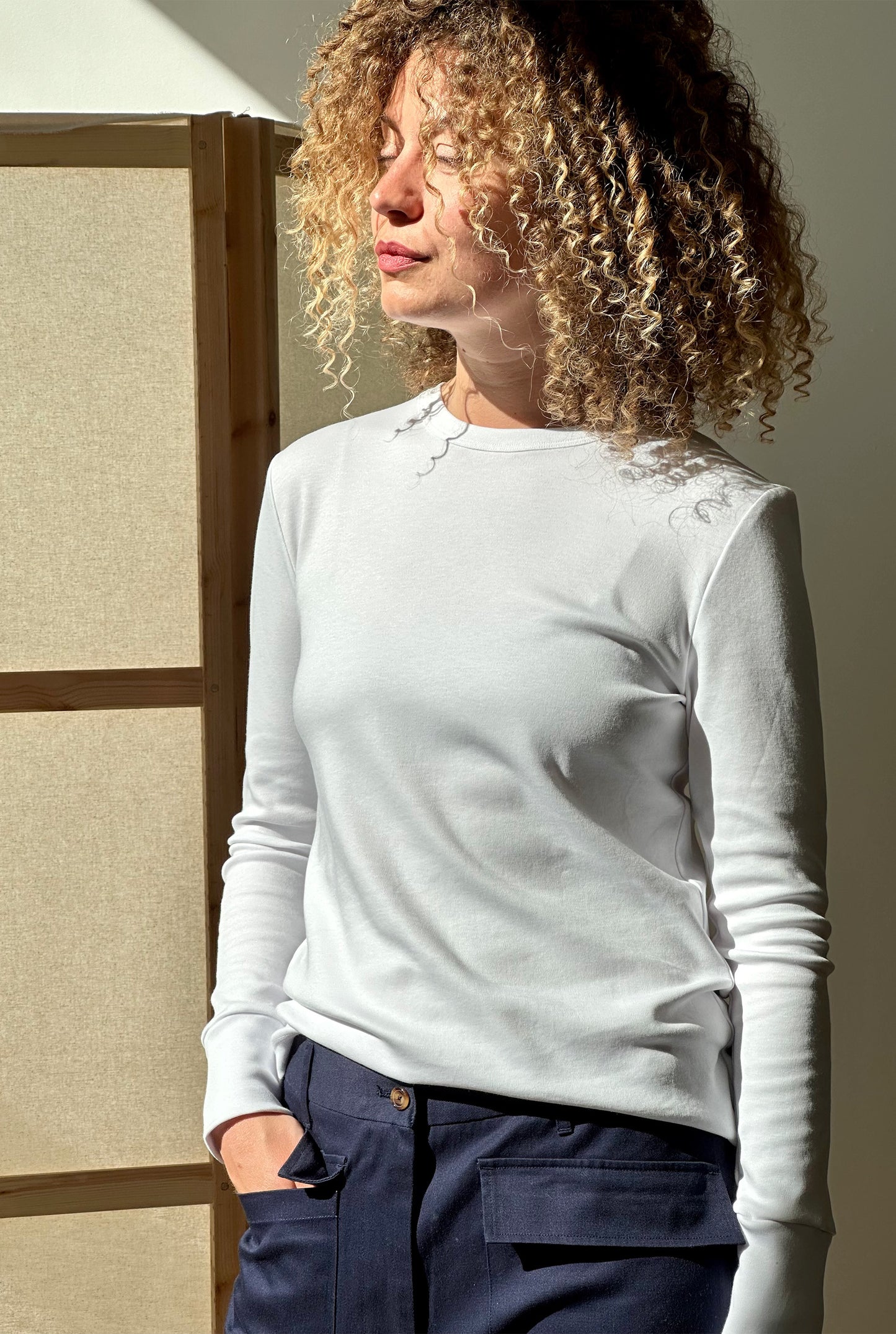 Top Long Sleeve White Re-