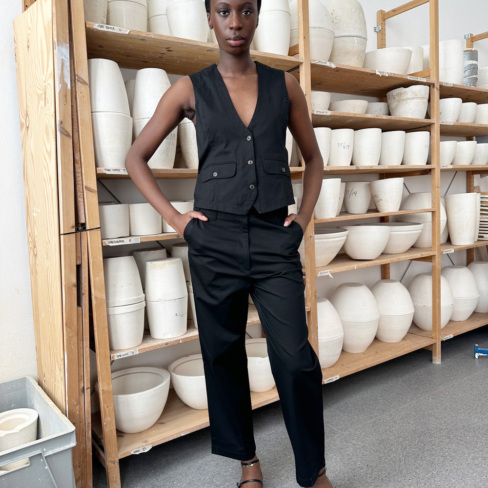 Pant Loose Twill Black Re-
