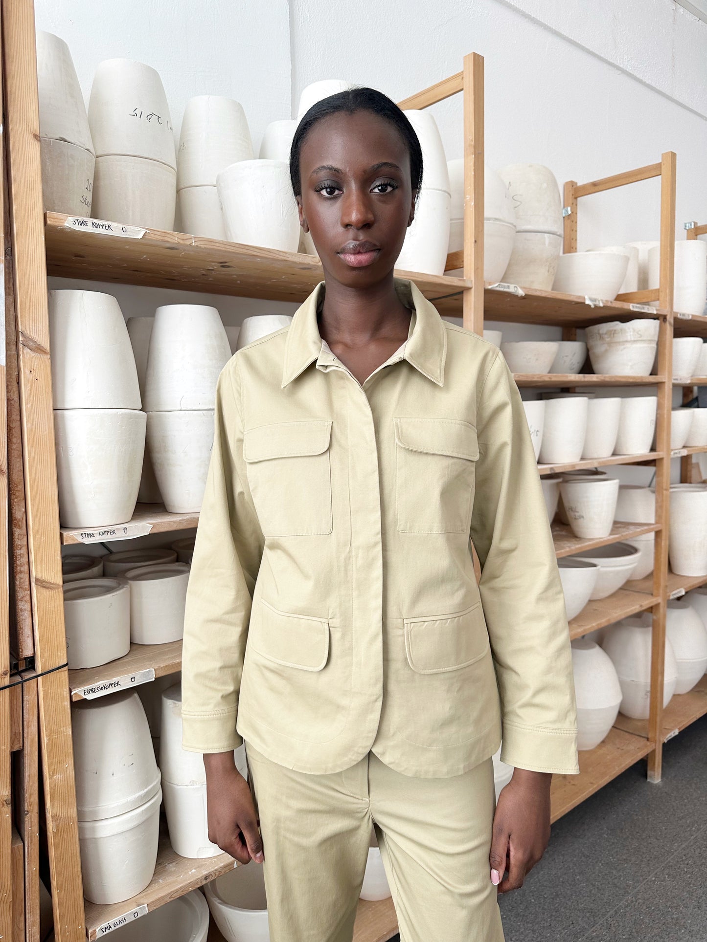 Jacket Twill Beige Re-