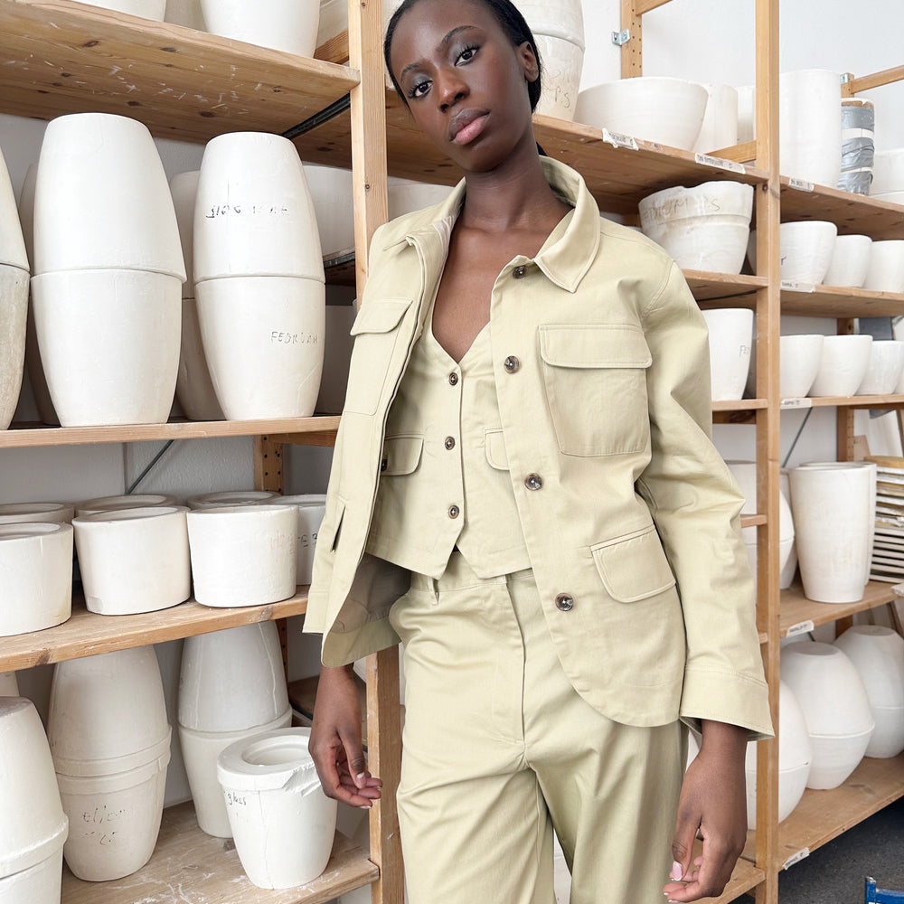 Jacket Twill Beige Re-