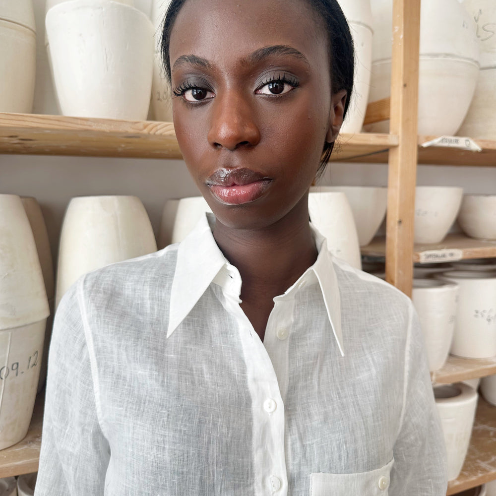 Shirt Linen White Re-