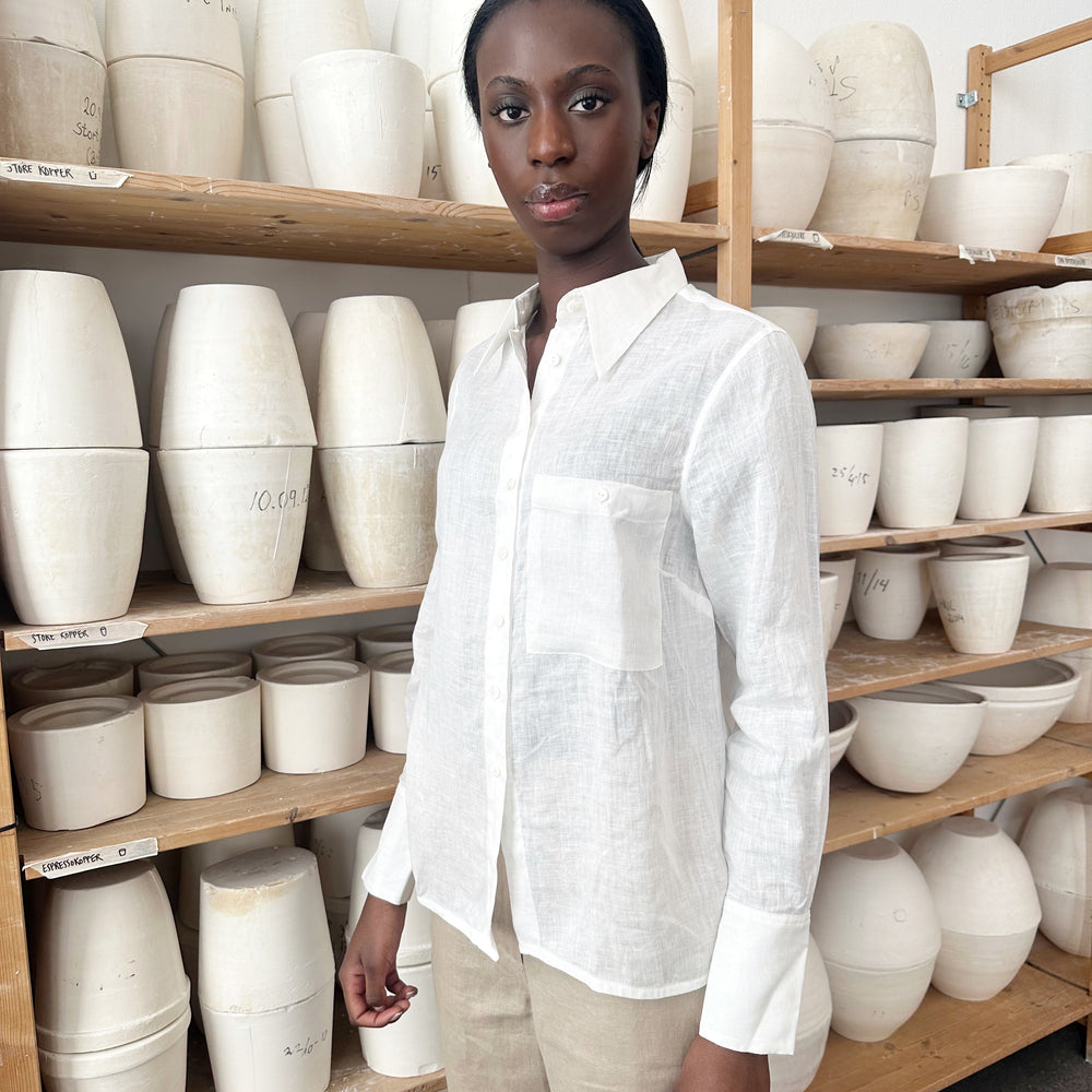Shirt Linen White Re-