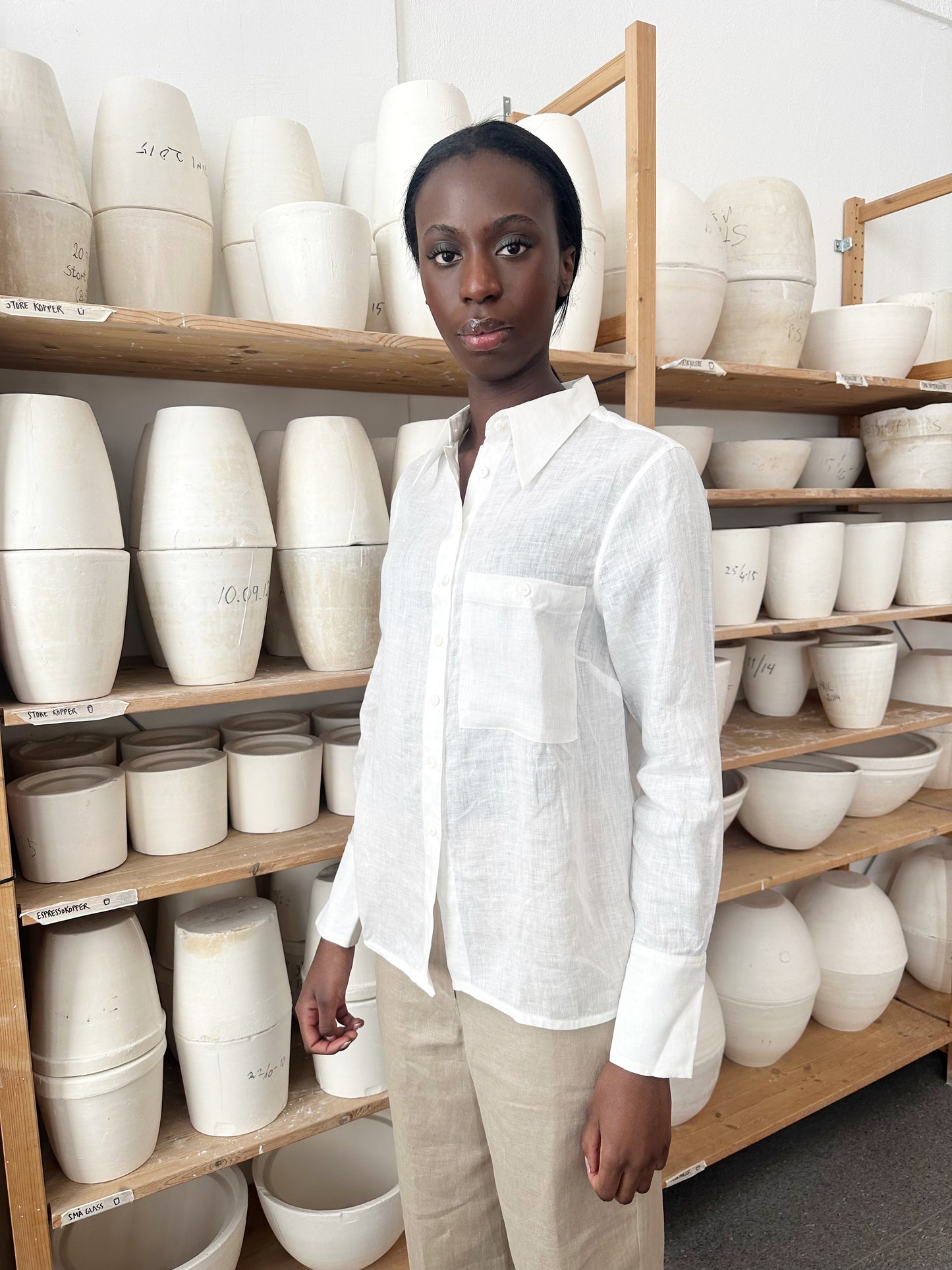 Shirt Linen White Re-