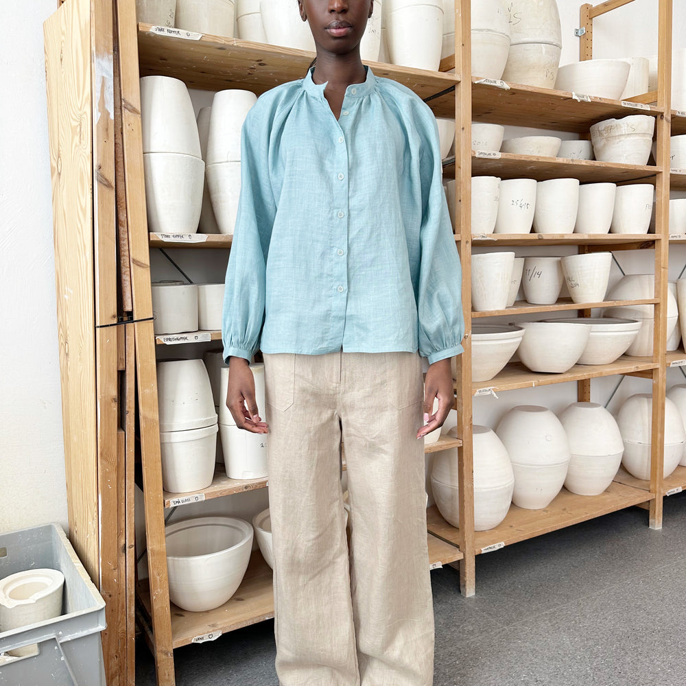 Pant Wide Thao Linen Beige Re-