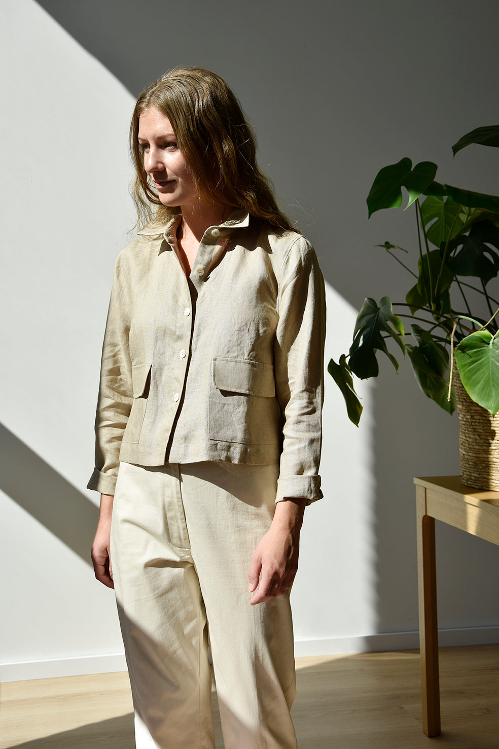 Studio Re- Beige jakke i lin