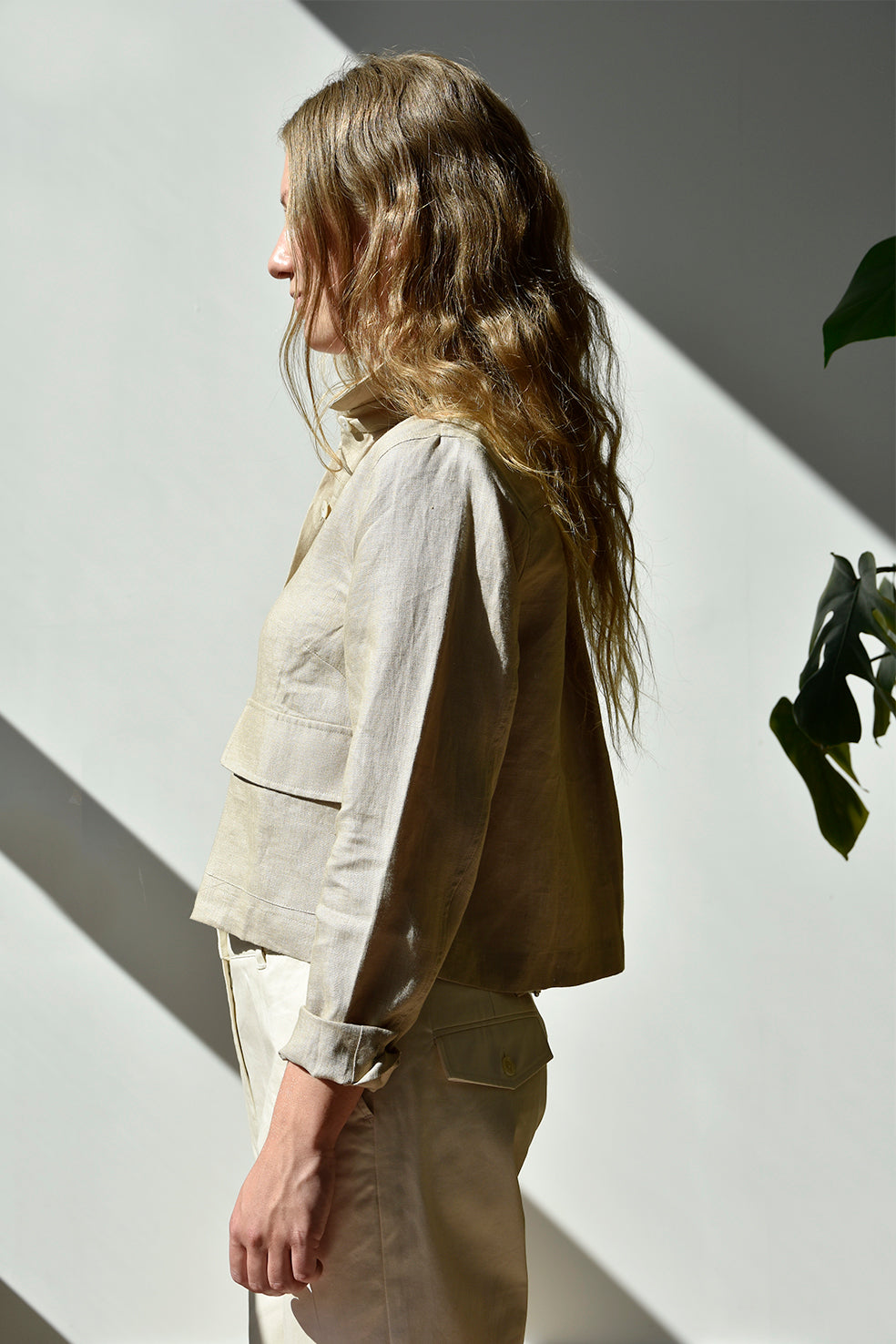 Studio Re- Beige jakke i lin