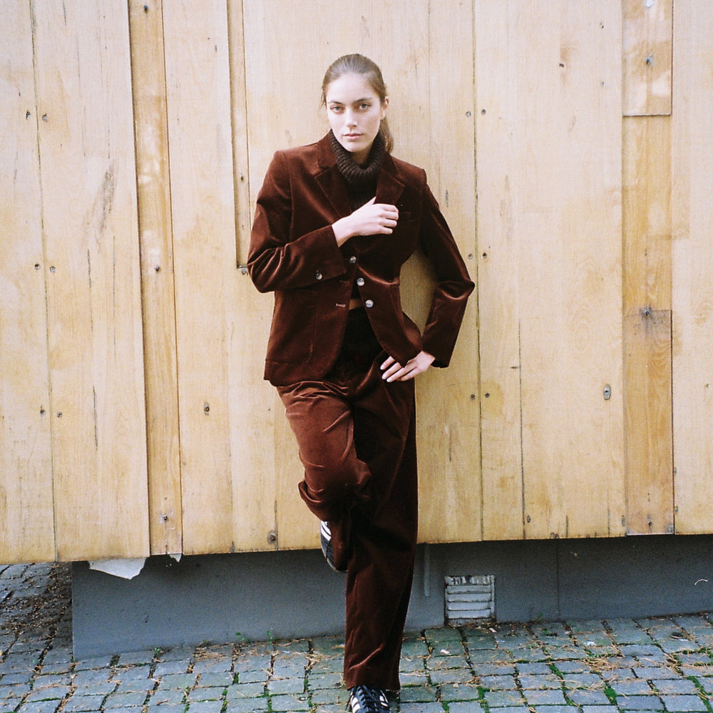 Pant Wide 2 Velvet Brown Re-