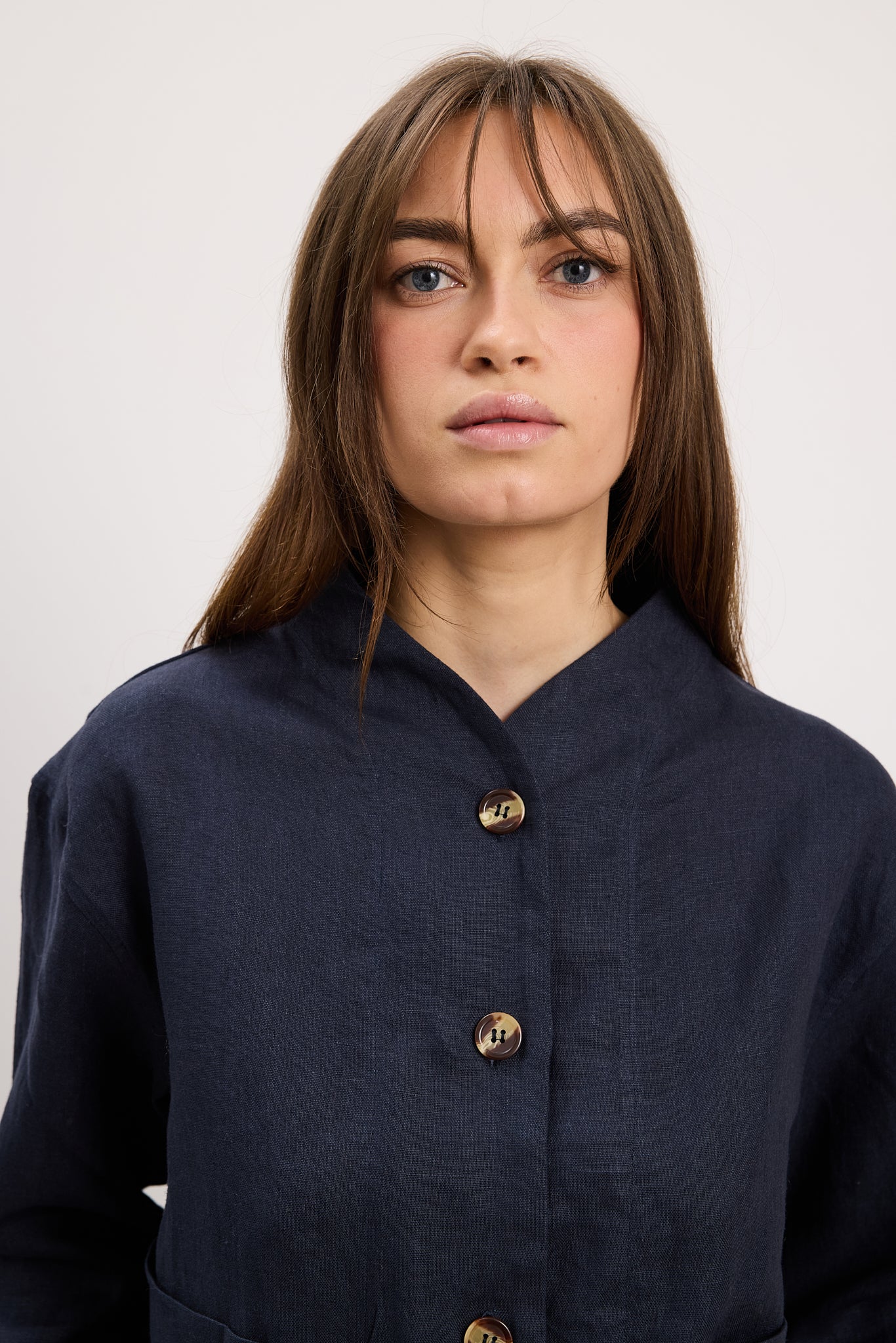 Jacket Asia Linen Navy Re-