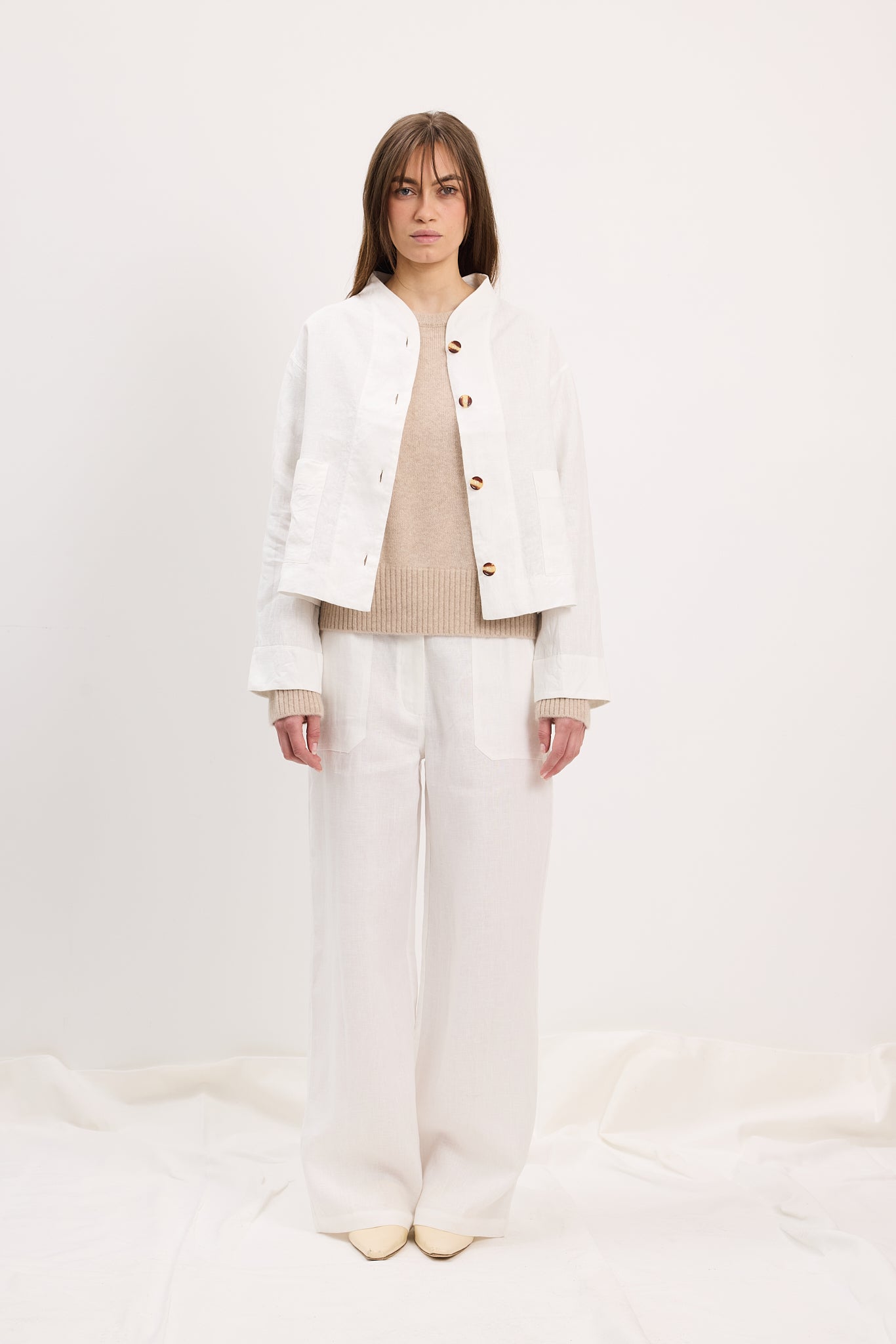 Jacket Asia Linen White Re-