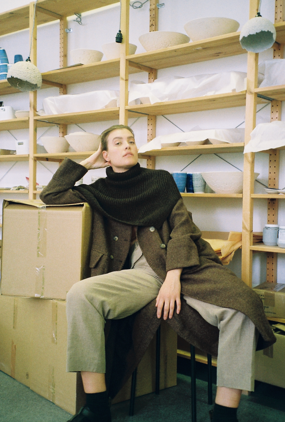 Kåpe Dobbeltspent Harris Tweed Brun