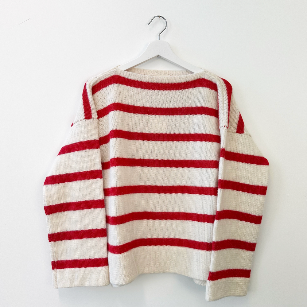 
                      
                        Genser Stripe Alpakka Rød
                      
                    