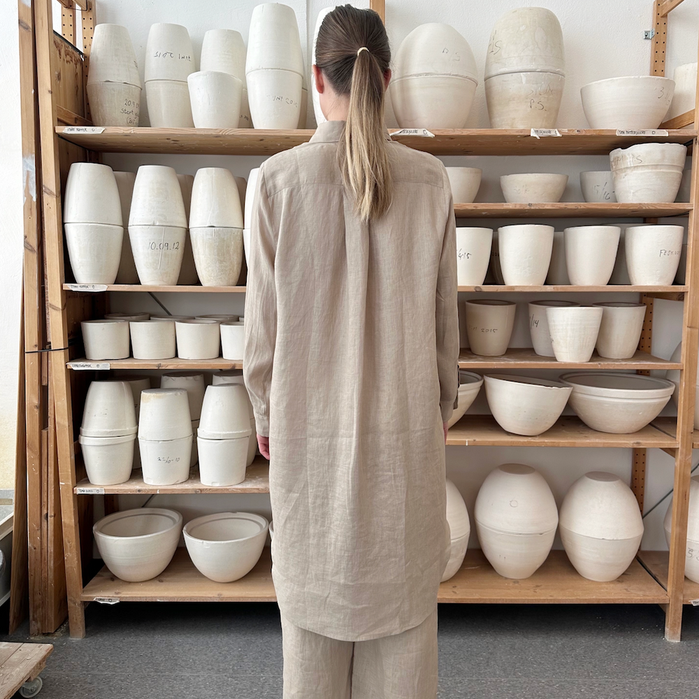 
                      
                        Shirt Long Linen Beige Re-
                      
                    