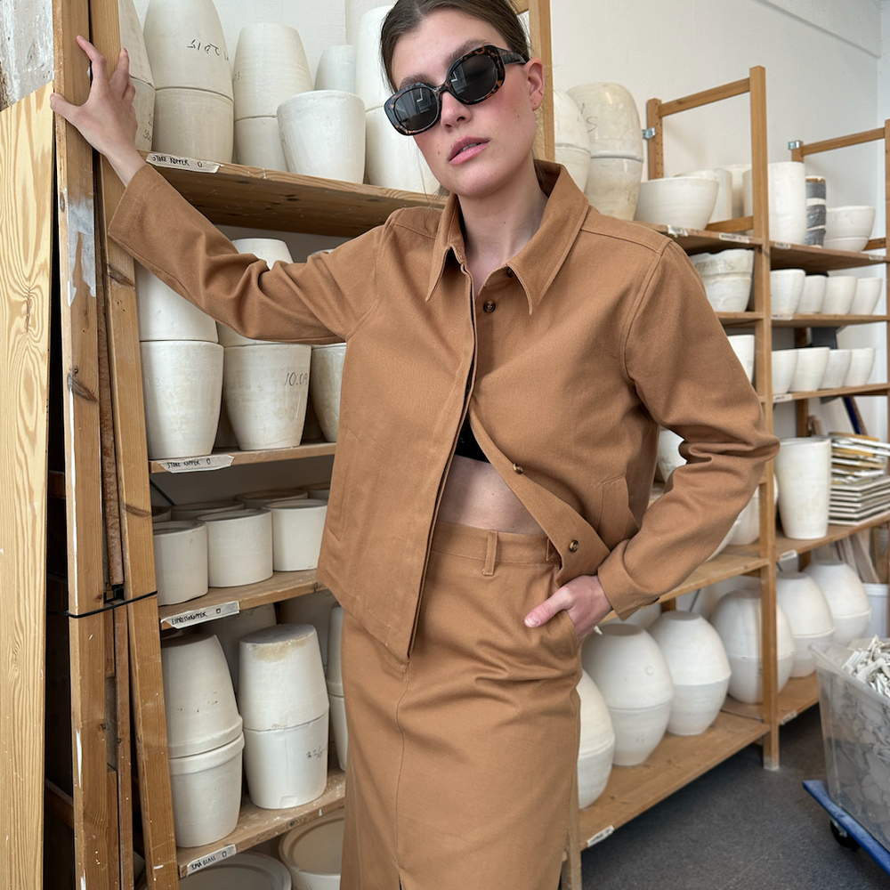 Skirt Twill Camel Re-