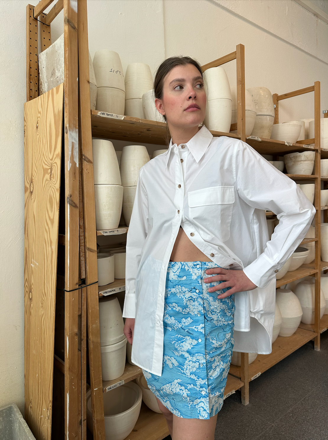 ILAG Skogfiol Skirt blue cloud print