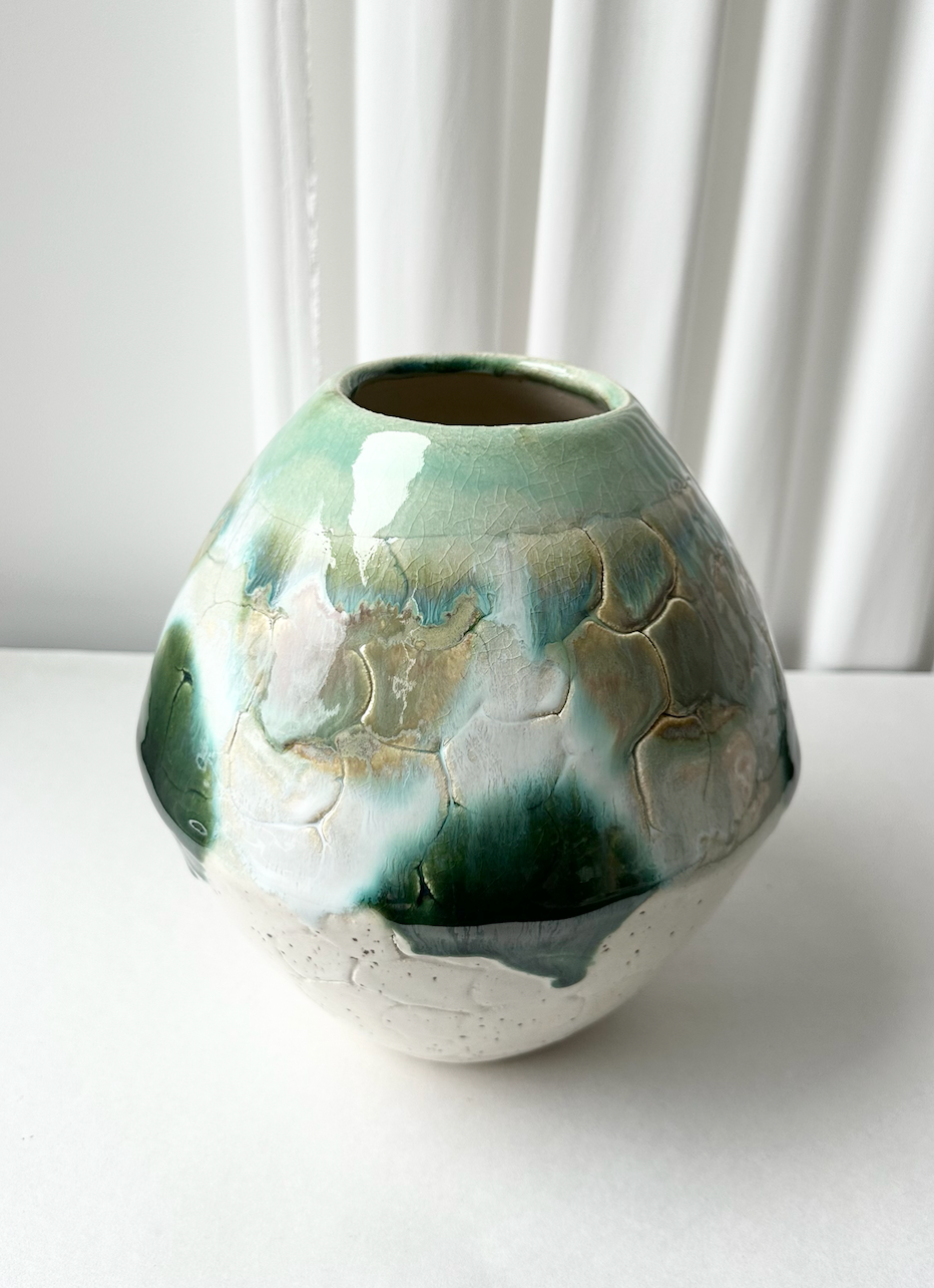 Vase Perle Medium Grønn 01