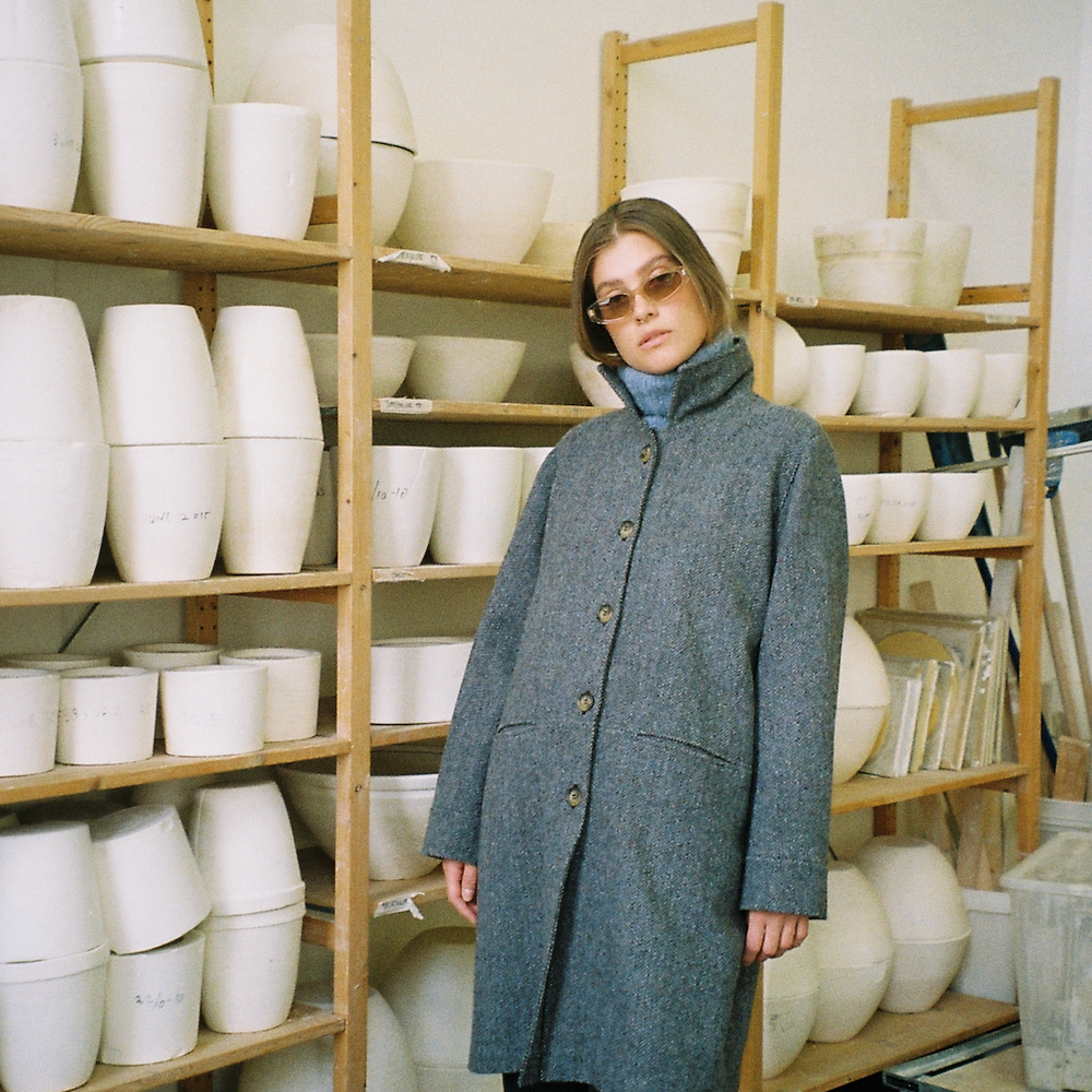 Kåpe Harris Tweed Blå/Brun Mix