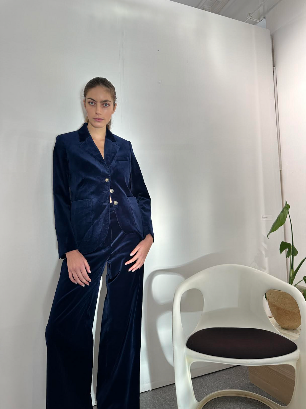Pant Wide 2 Velvet Blue Re-