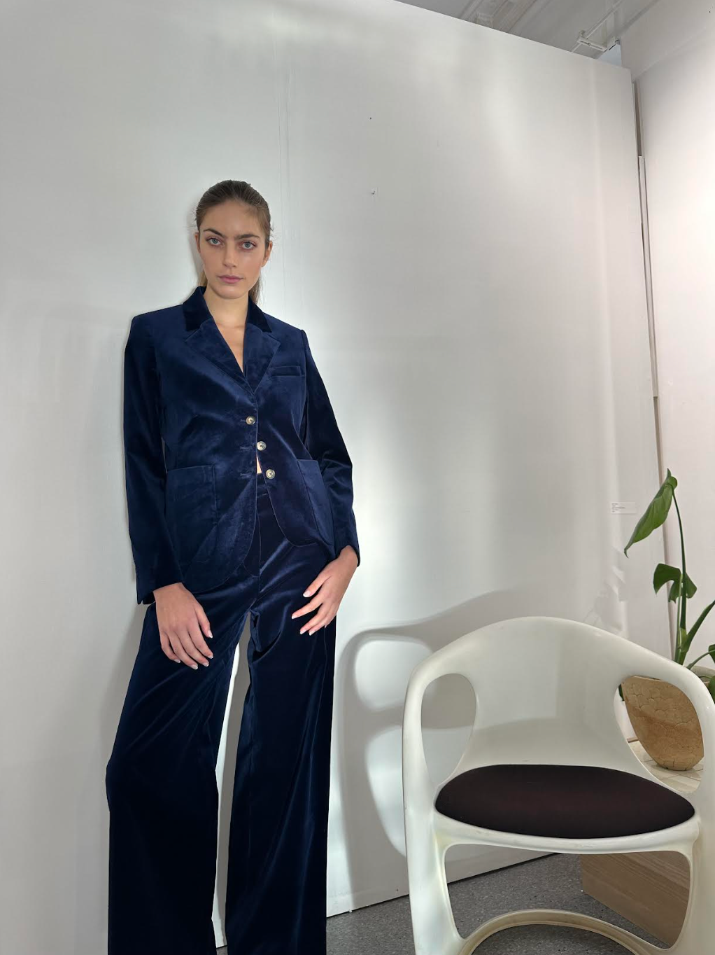 Pant Wide 2 Velvet Blue Re-