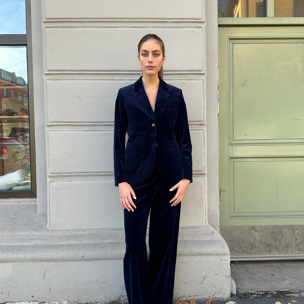 Pant Wide 2 Velvet Blue Re-