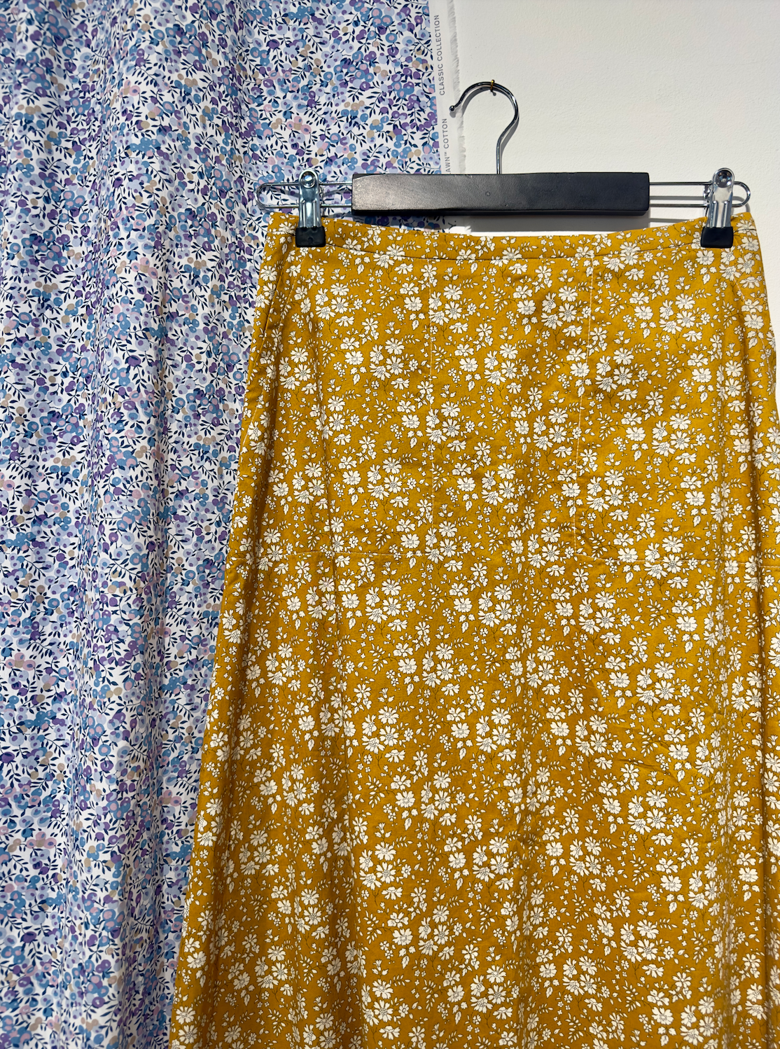 Skjørt Langt Liberty Sennep m/Blomster