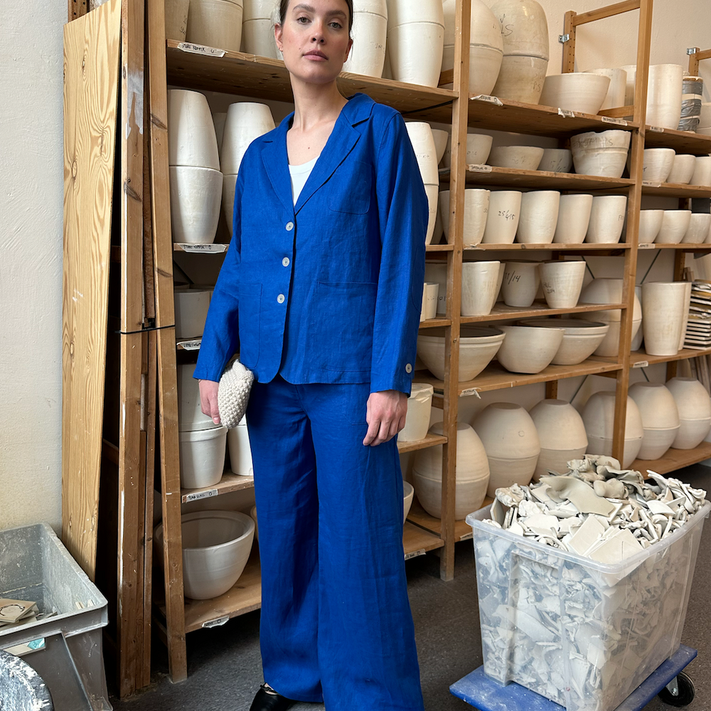 Blazer Thao Linen Blue Re-