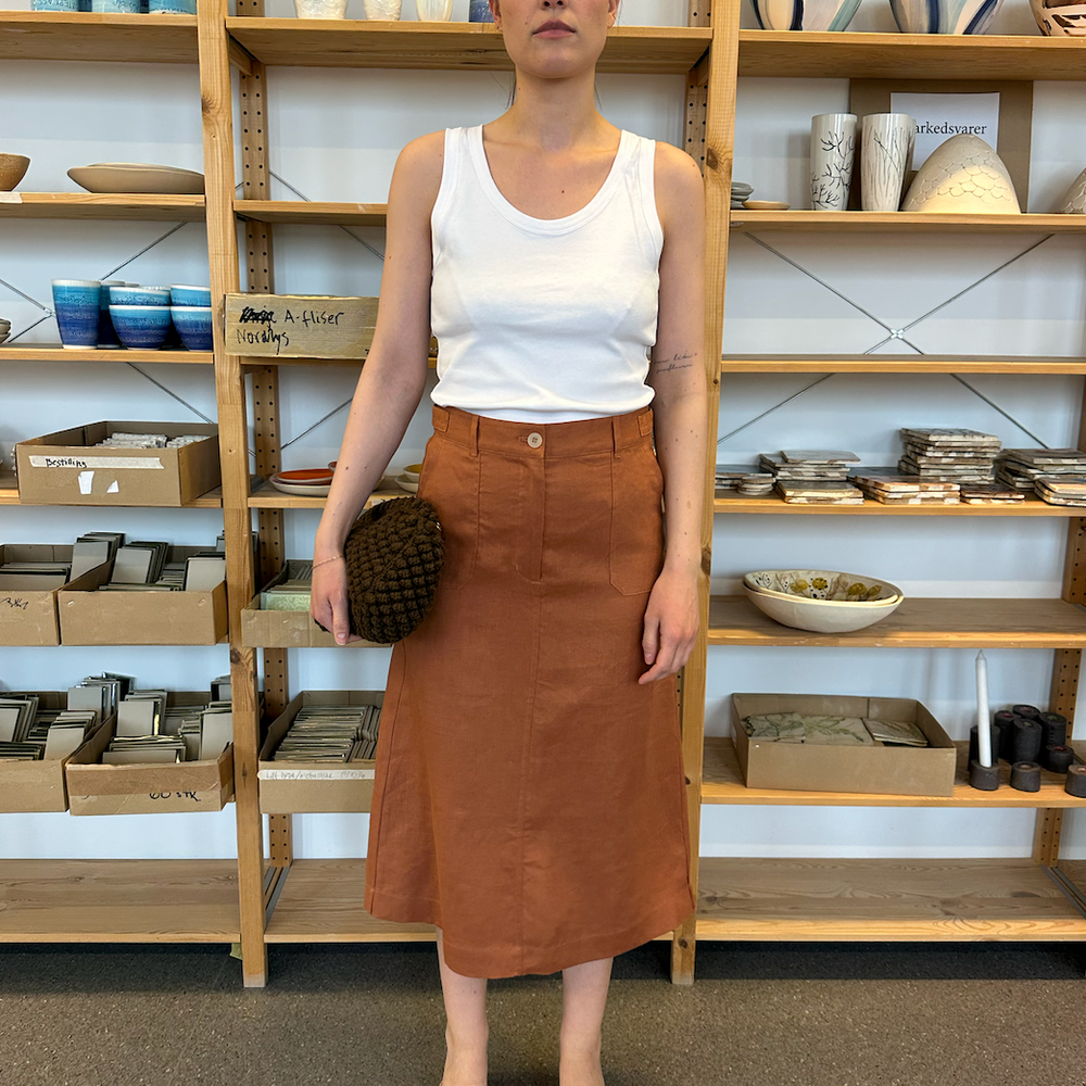 Skirt Thao Linen Rust Re-