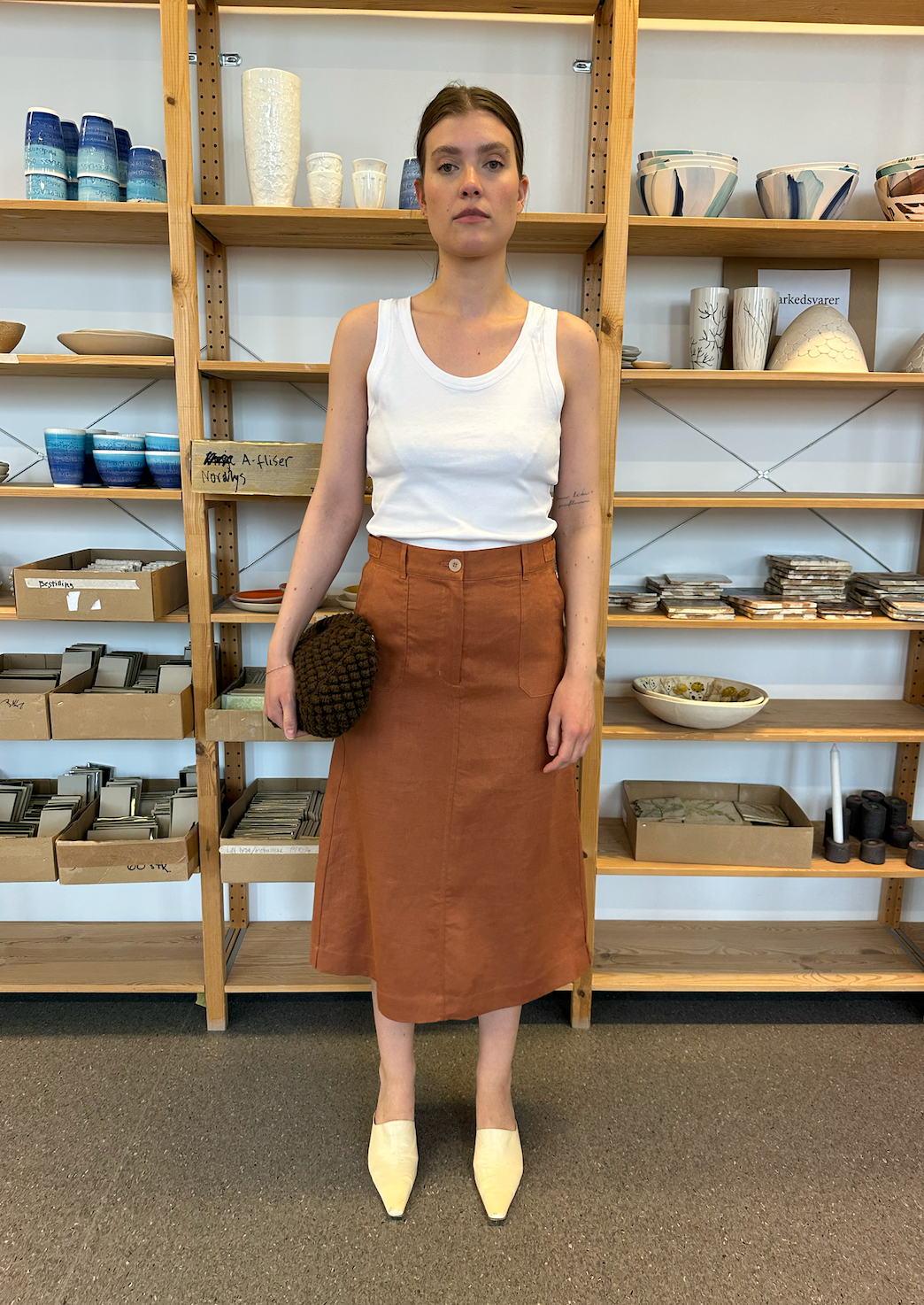 Skirt Thao Linen Rust Re-