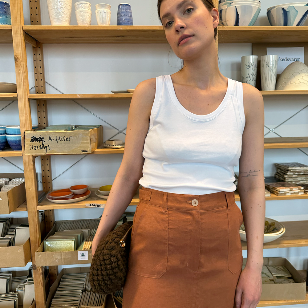 Skirt Thao Linen Rust Re-