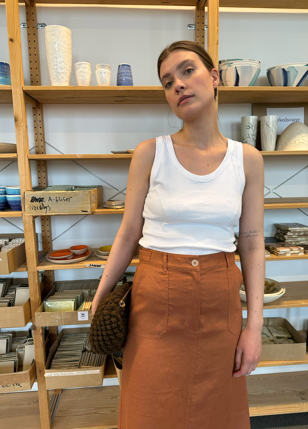 Skirt Thao Linen Rust Re-