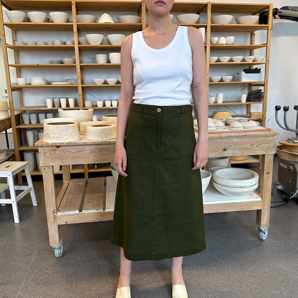 Skirt Thao Linen Army Re-