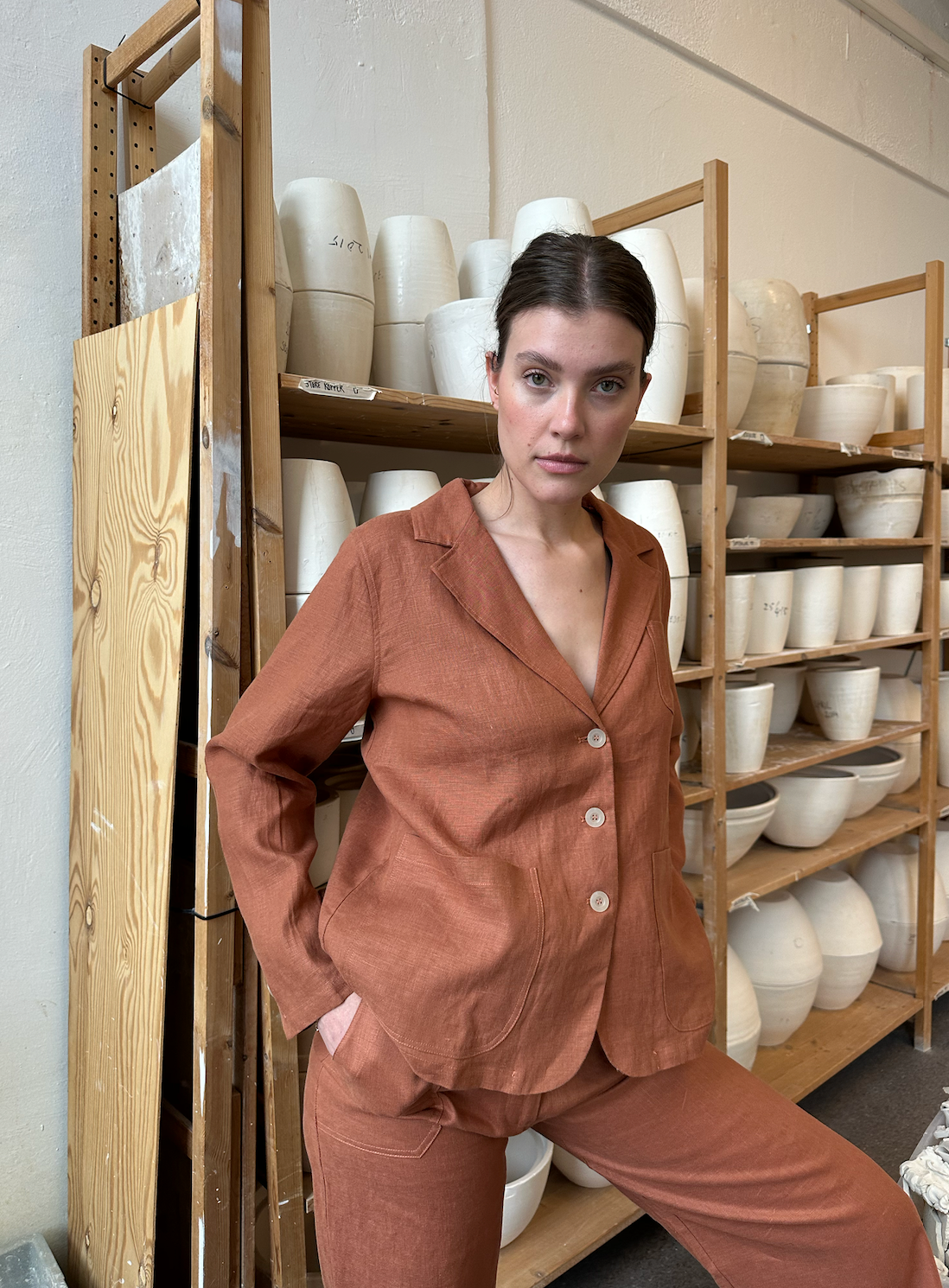 Blazer Thao Linen Rust Re-