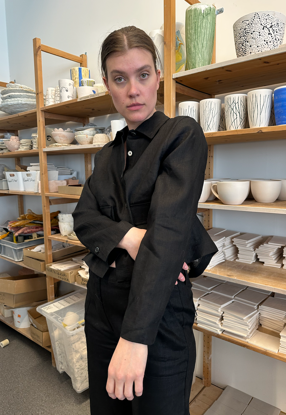 Studio Re- Sort linbukse og linjakke