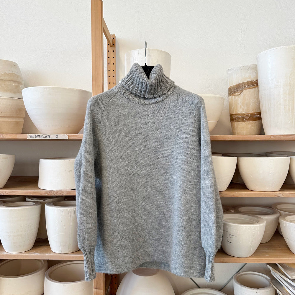 Genser Ragland Cosy Alpakka Lys Gråmel