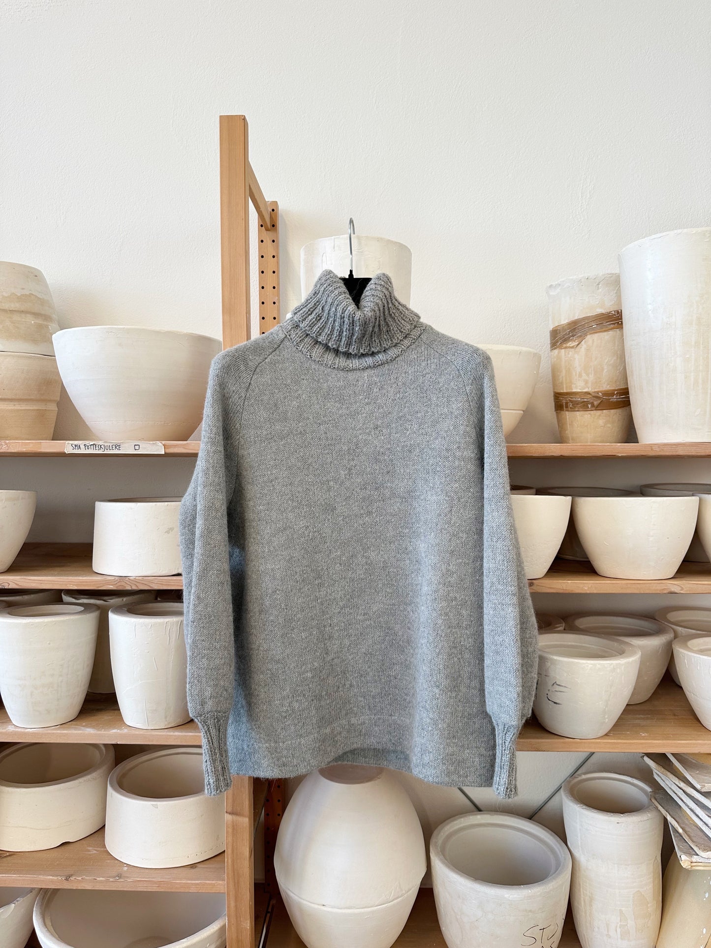 Genser Ragland Cosy Alpakka Lys Gråmel