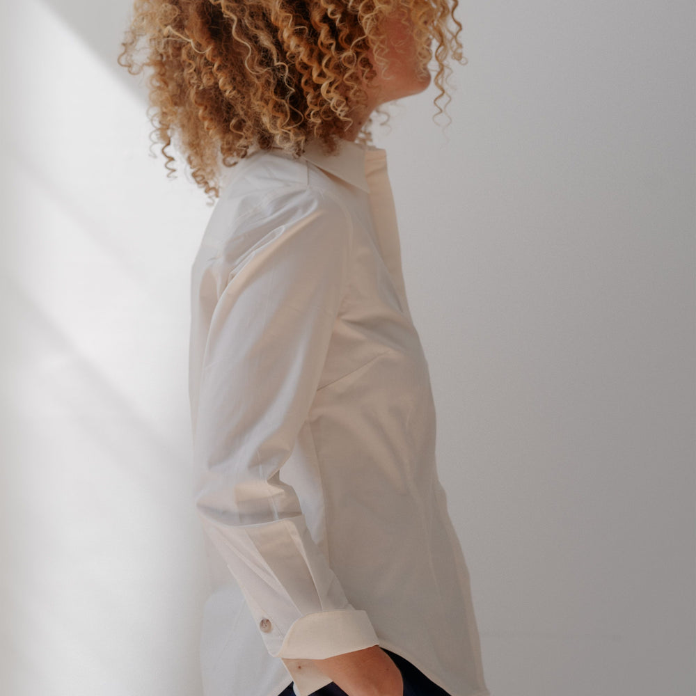 Shirt Slim Cotton Off-White Re-