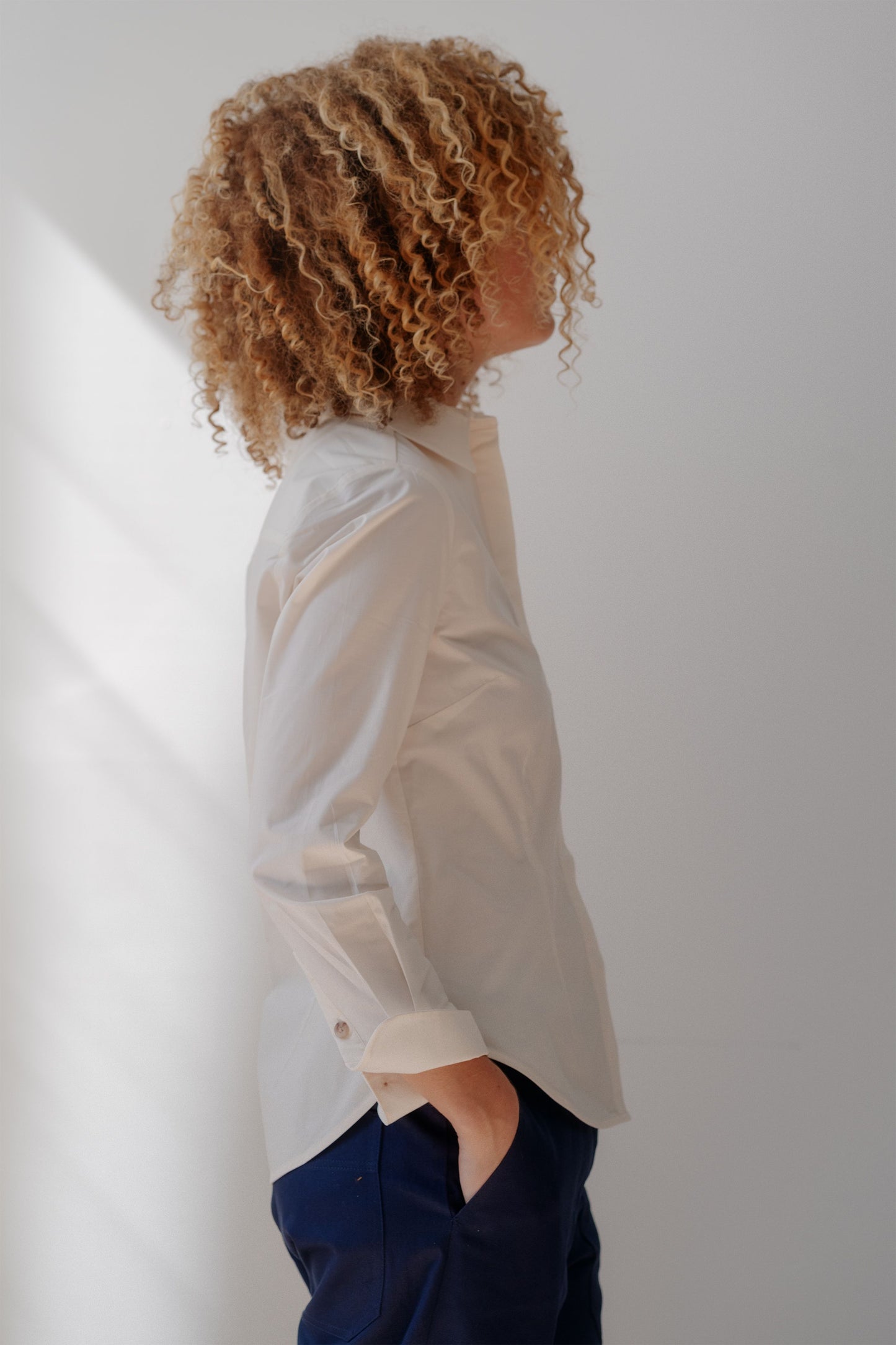Shirt Slim Cotton Off-White Re-